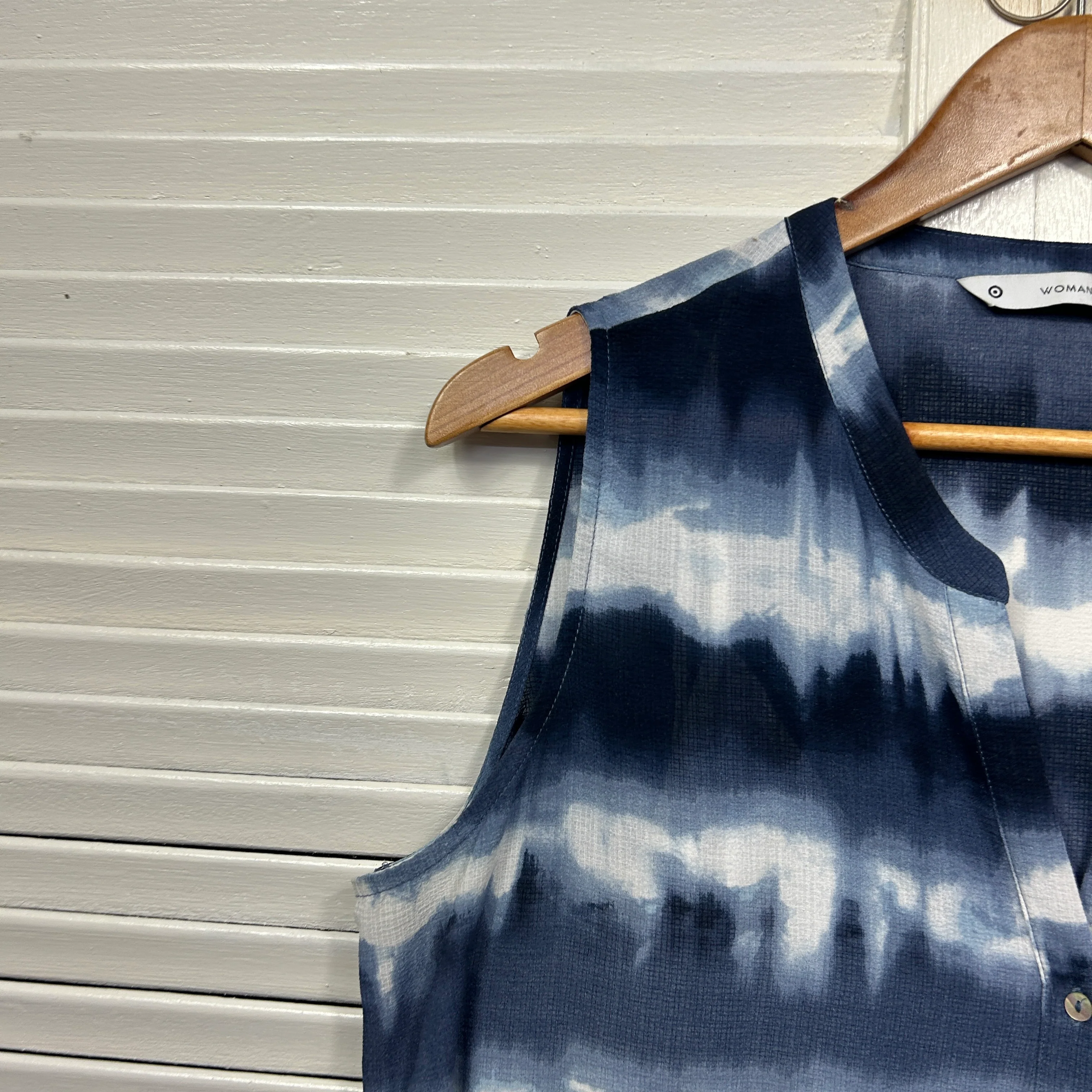 Target Maxi Dress Size 14 Sleeveless Tie-Dye Belt - Image 3