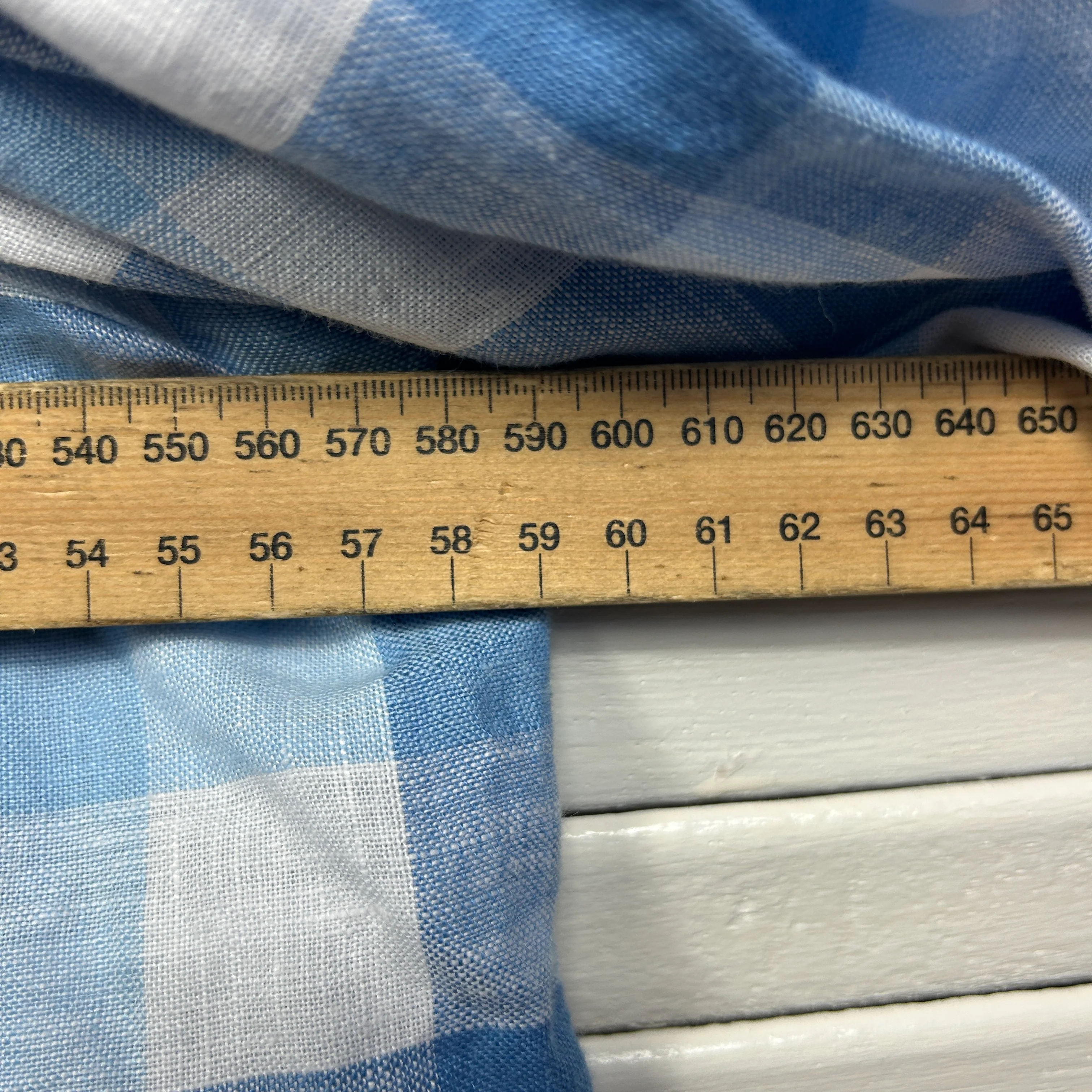Seed Heritage Linen Crop Top Size 16 Gingham Check Blue - Image 6