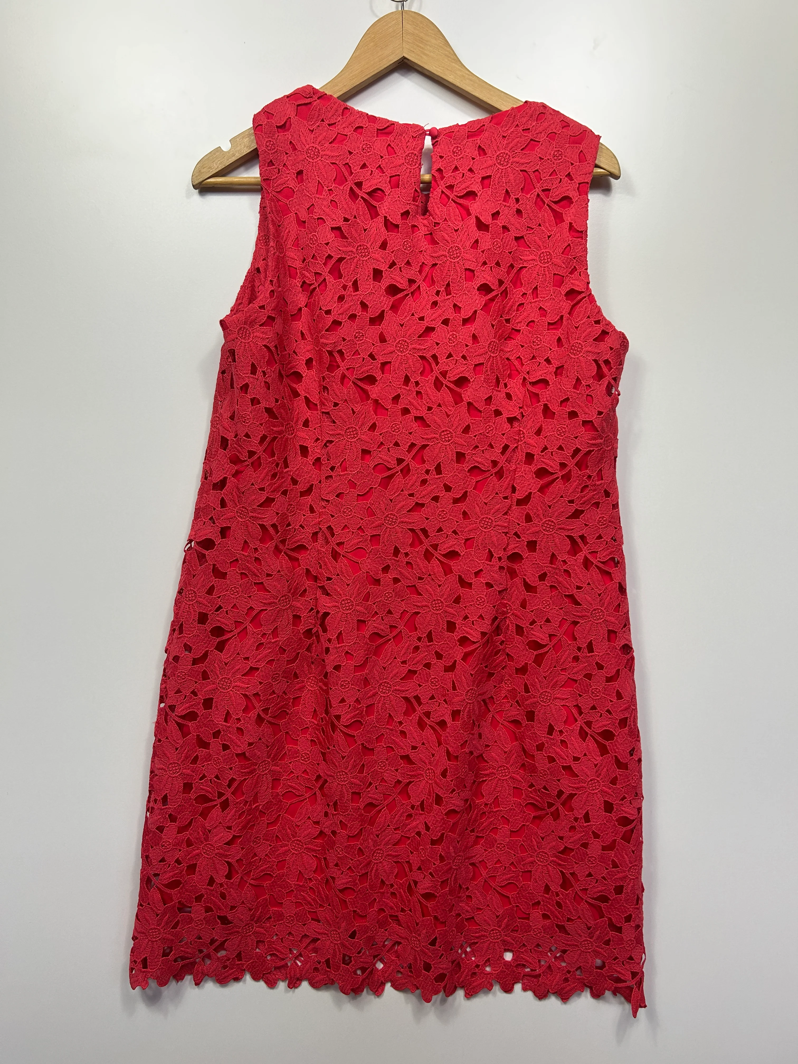 Target Dress Size 14 Red Crochet Overlay Sleeveless - Image 5
