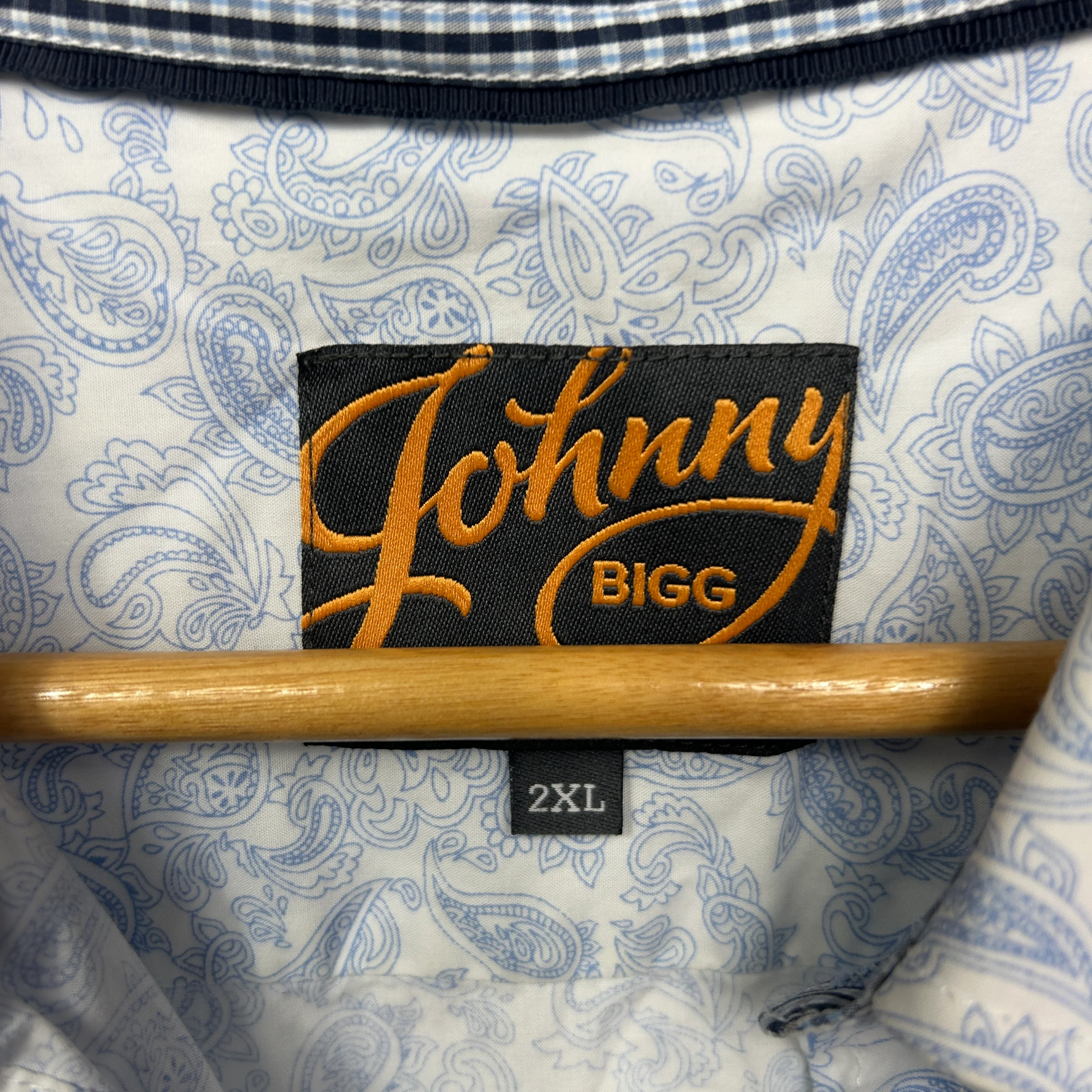 Johnny Bigg Shirt Size 2XL Blue White Long Sleeve - Image 3