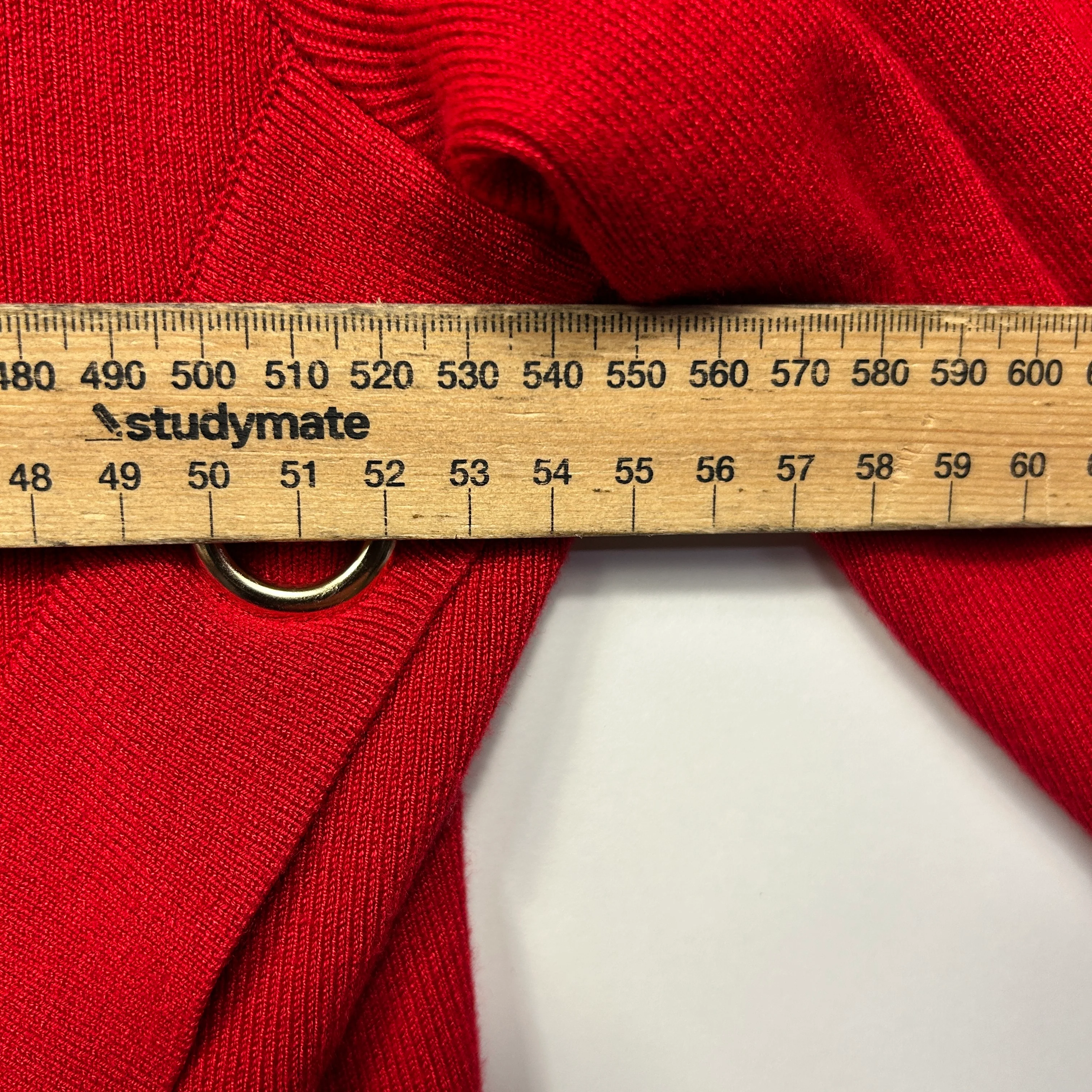 Rockmans Top Size 14 Larger Red Long Sleeve Asymmetric Hem - Image 7