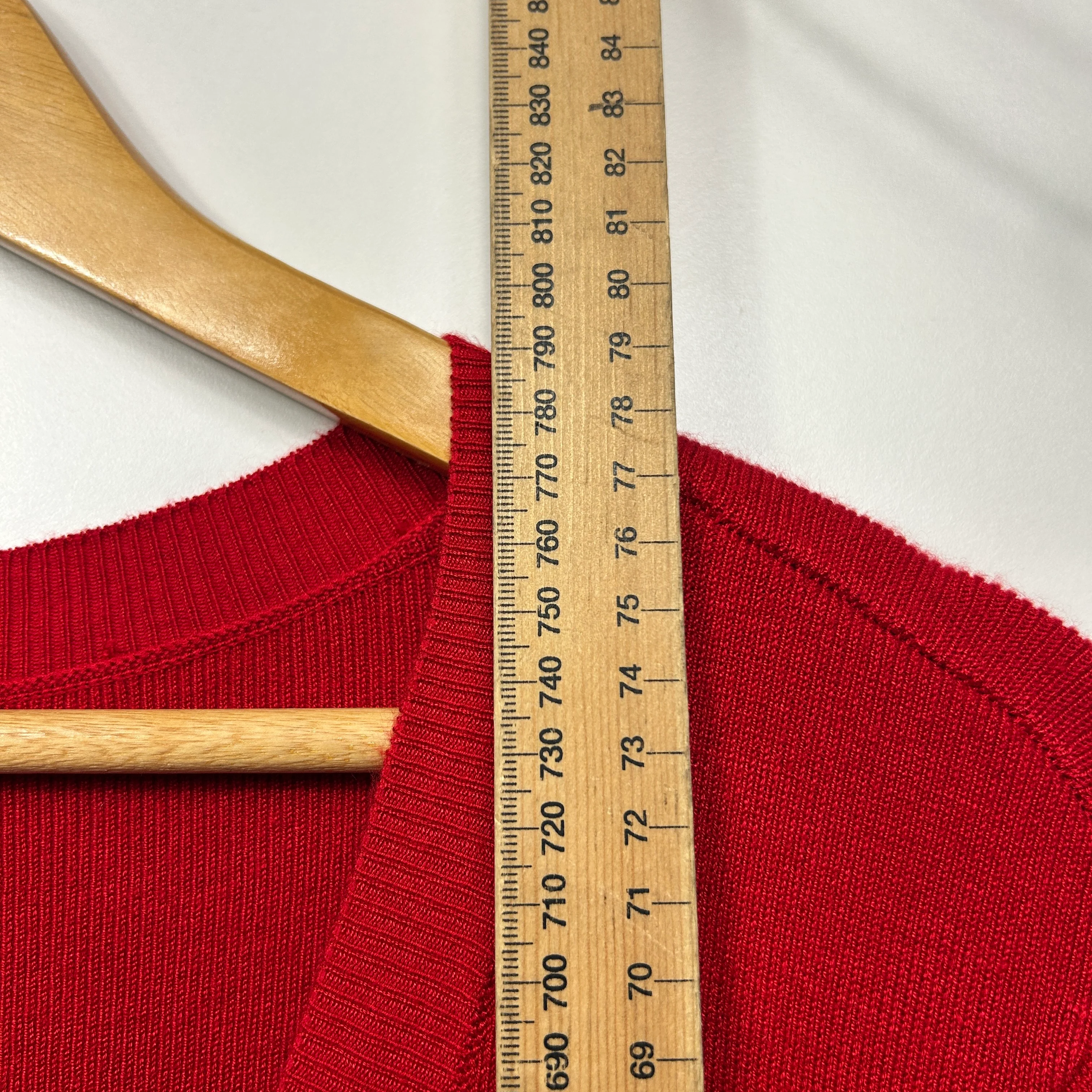 Rockmans Top Size 14 Larger Red Long Sleeve Asymmetric Hem - Image 8