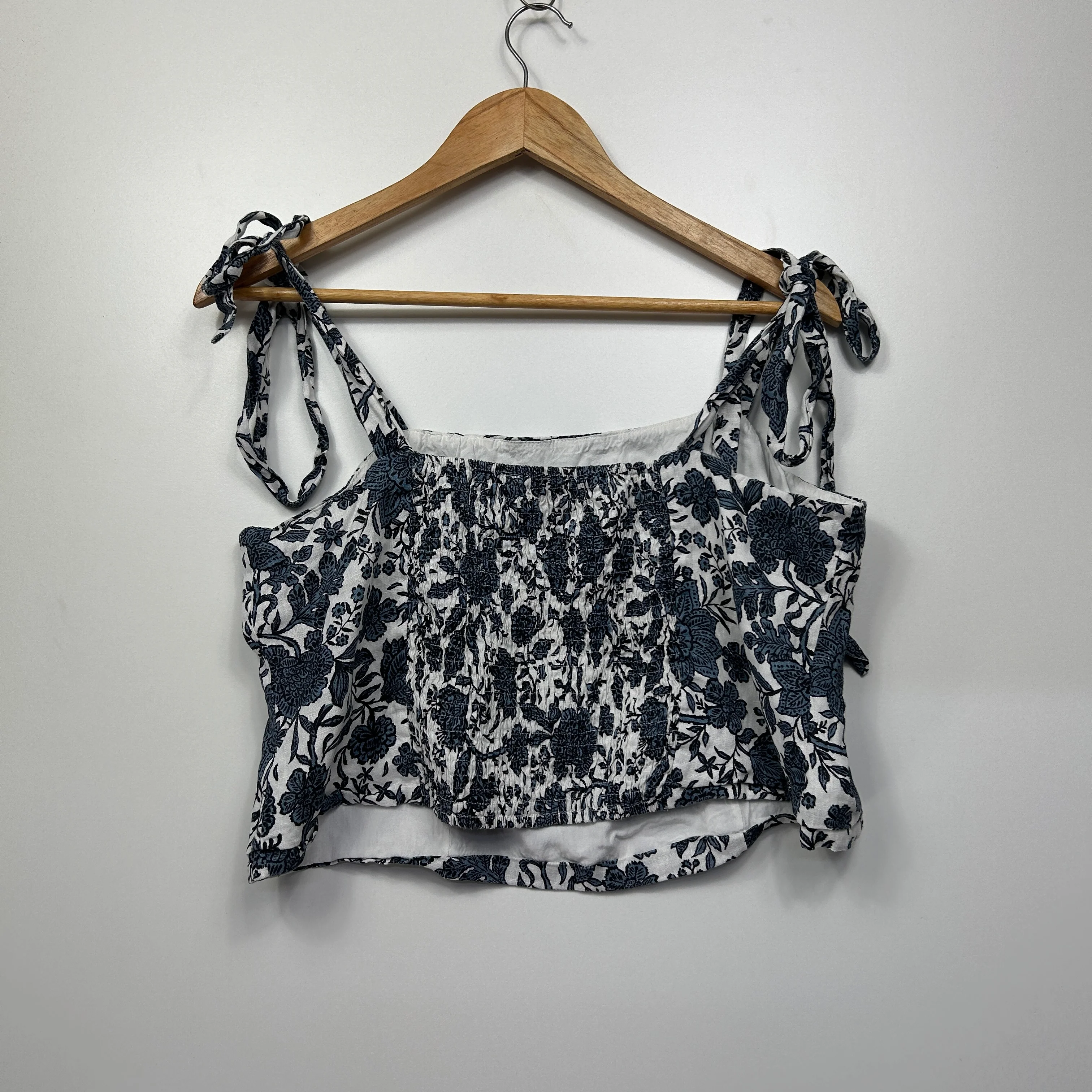 Atmos & Here Crop Top Size 18 Linen Blend Adjustable Straps - Image 4