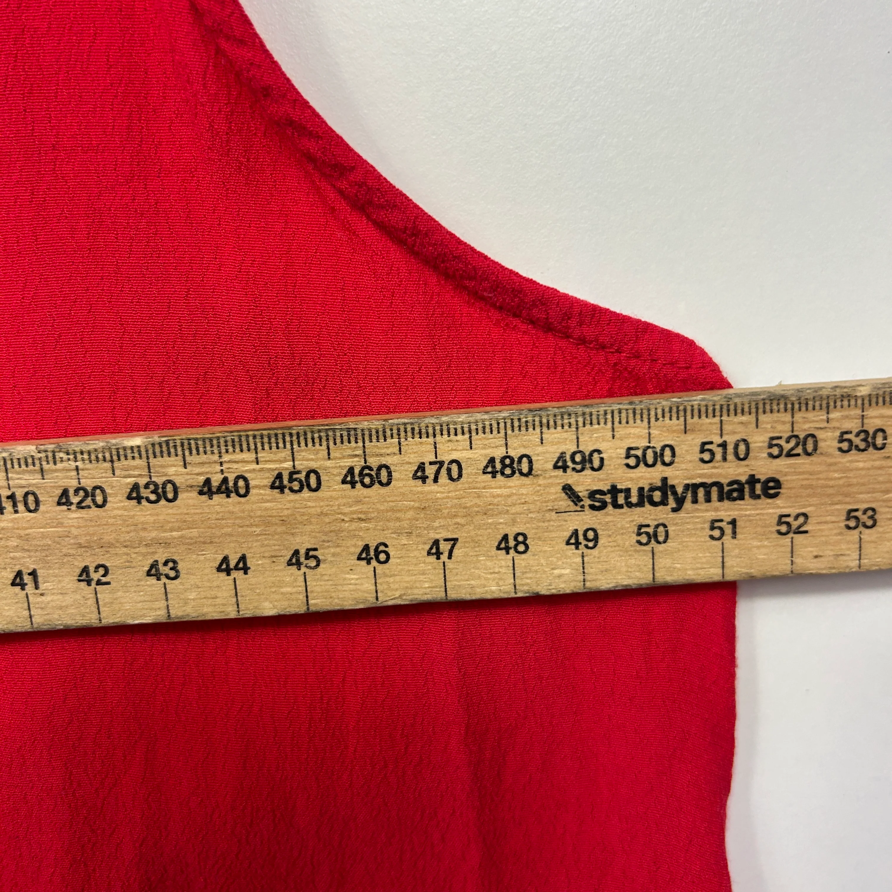 B Collection Top Size 16 Red Sleeveless Viscose - Image 5