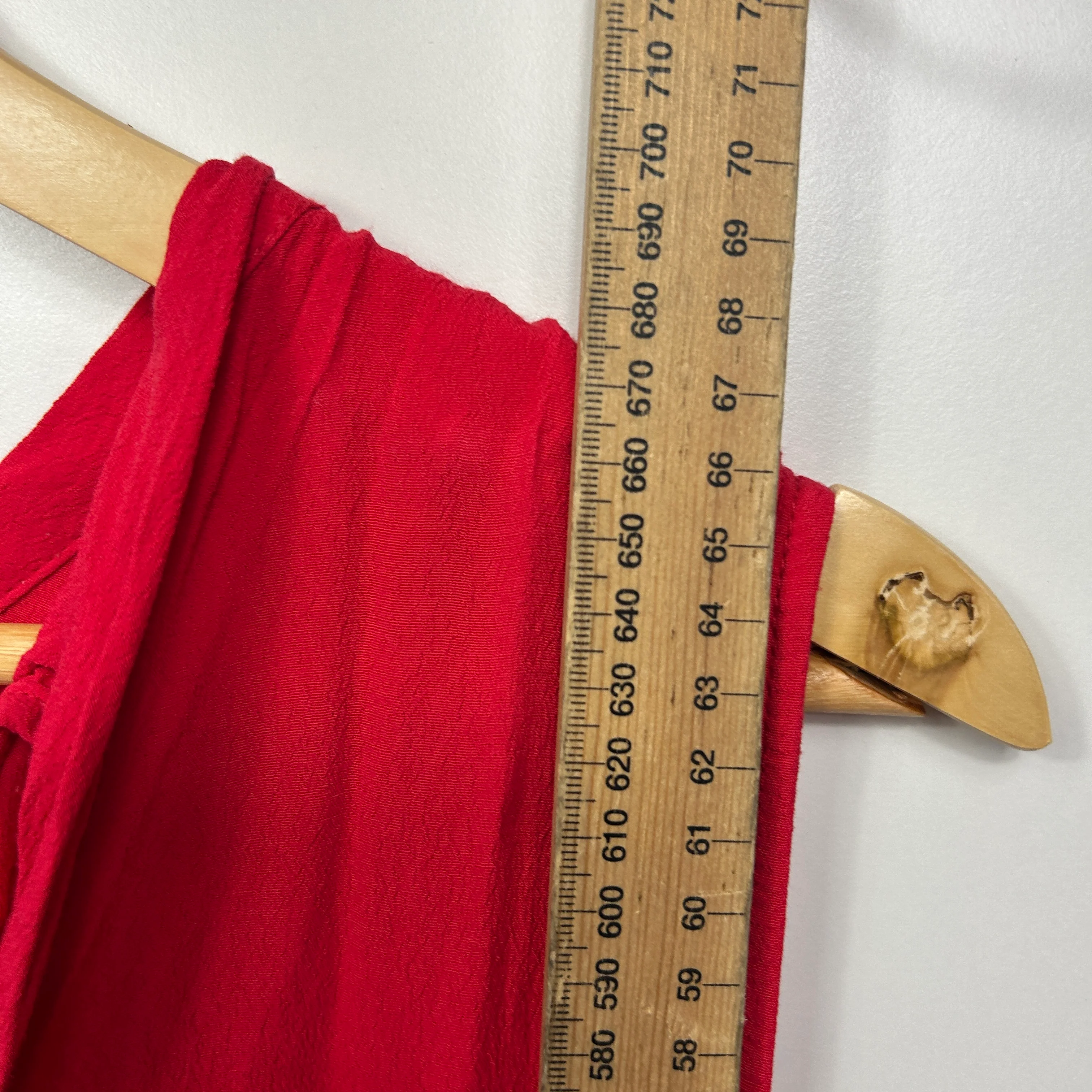 B Collection Top Size 16 Red Sleeveless Viscose - Image 6