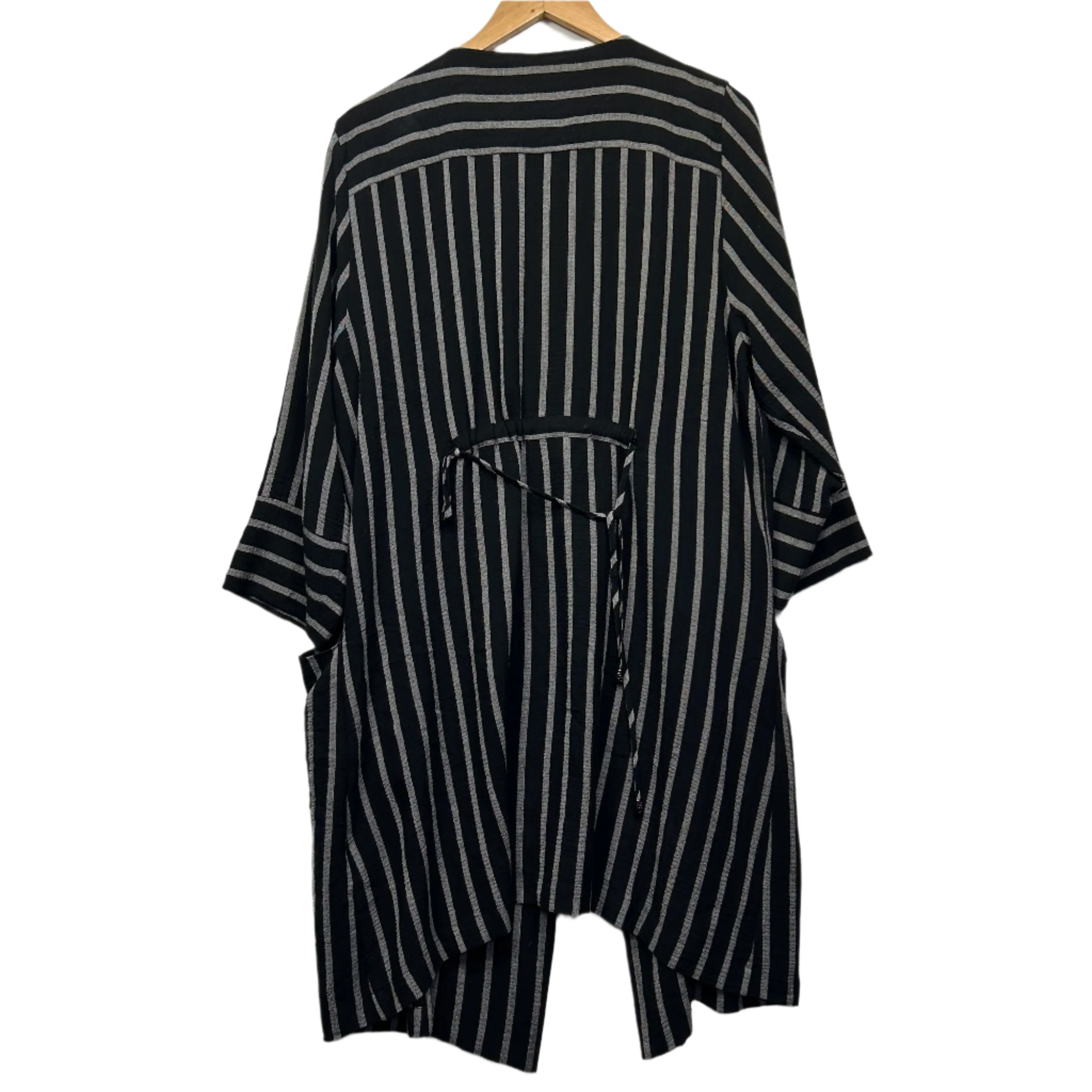 Taking Shape Dress Size 16 Grey Striped Pockets Viscose Blend Midi Length - Image 2