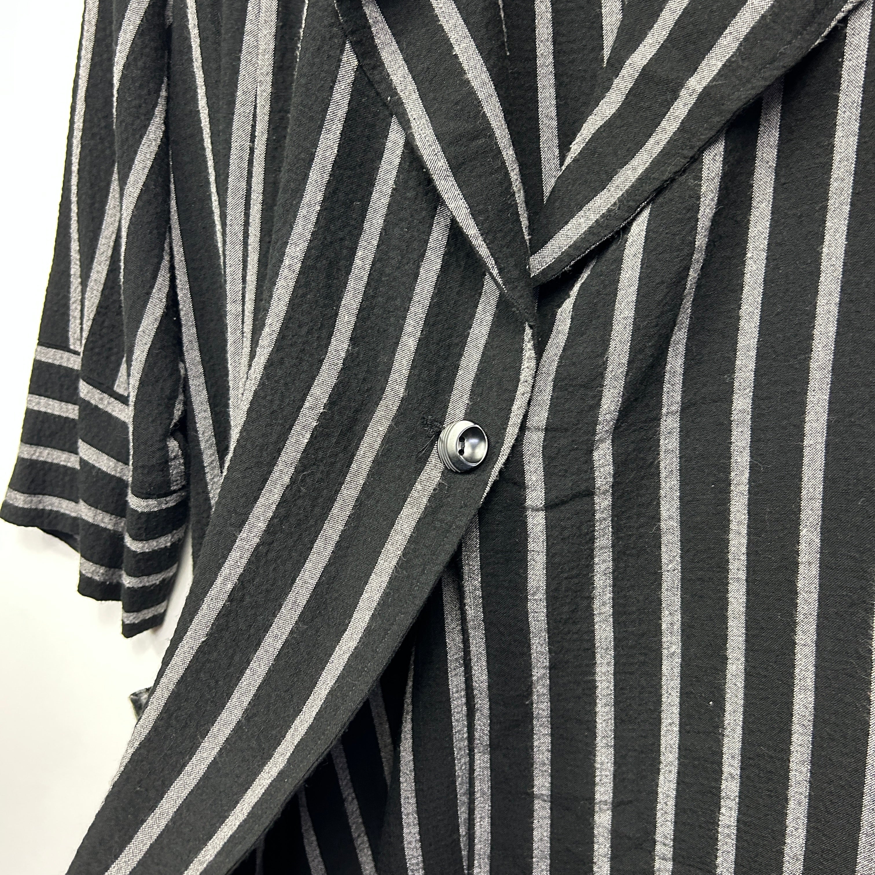 Taking Shape Dress Size 16 Grey Striped Pockets Viscose Blend Midi Length - Image 4