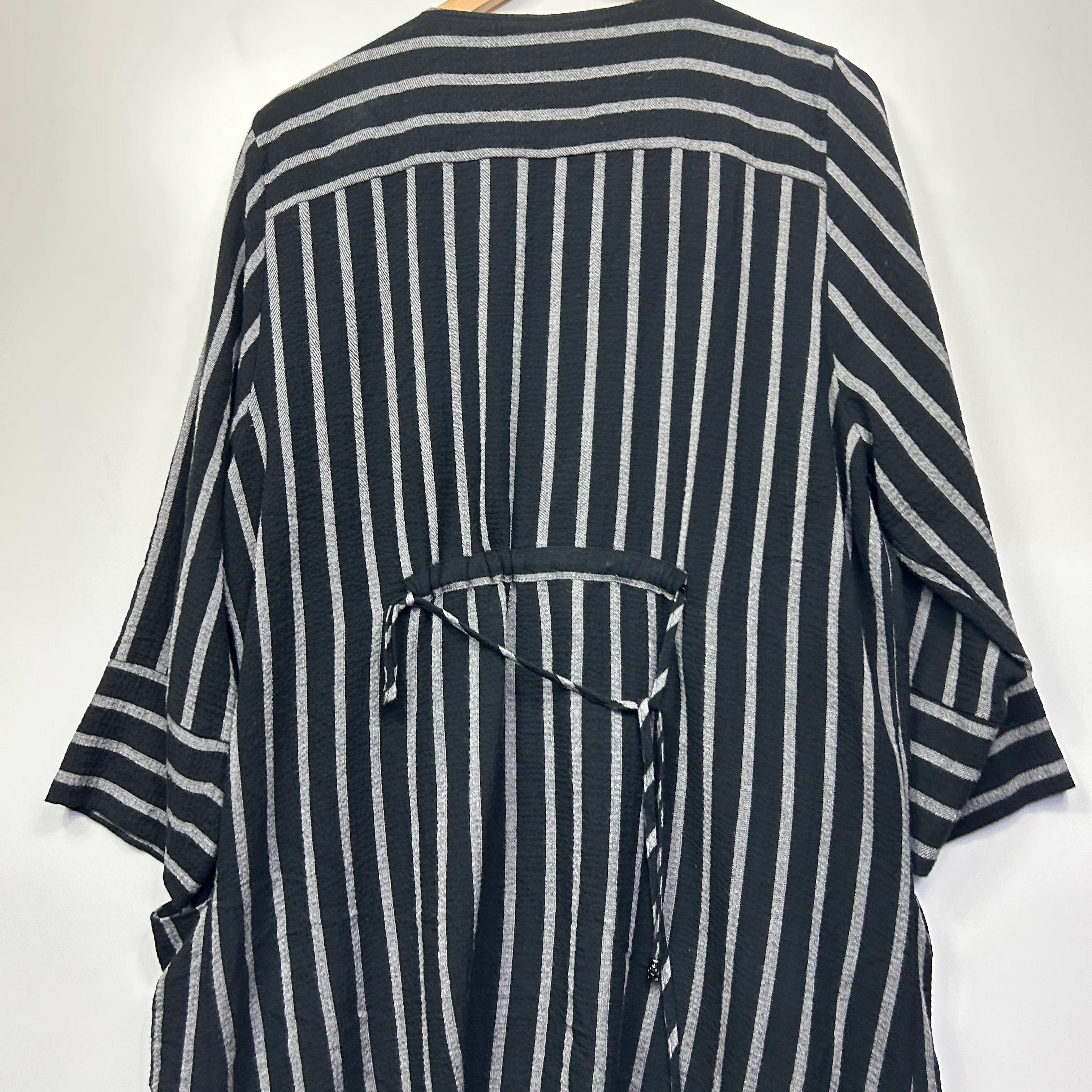 Taking Shape Dress Size 16 Grey Striped Pockets Viscose Blend Midi Length - Image 6