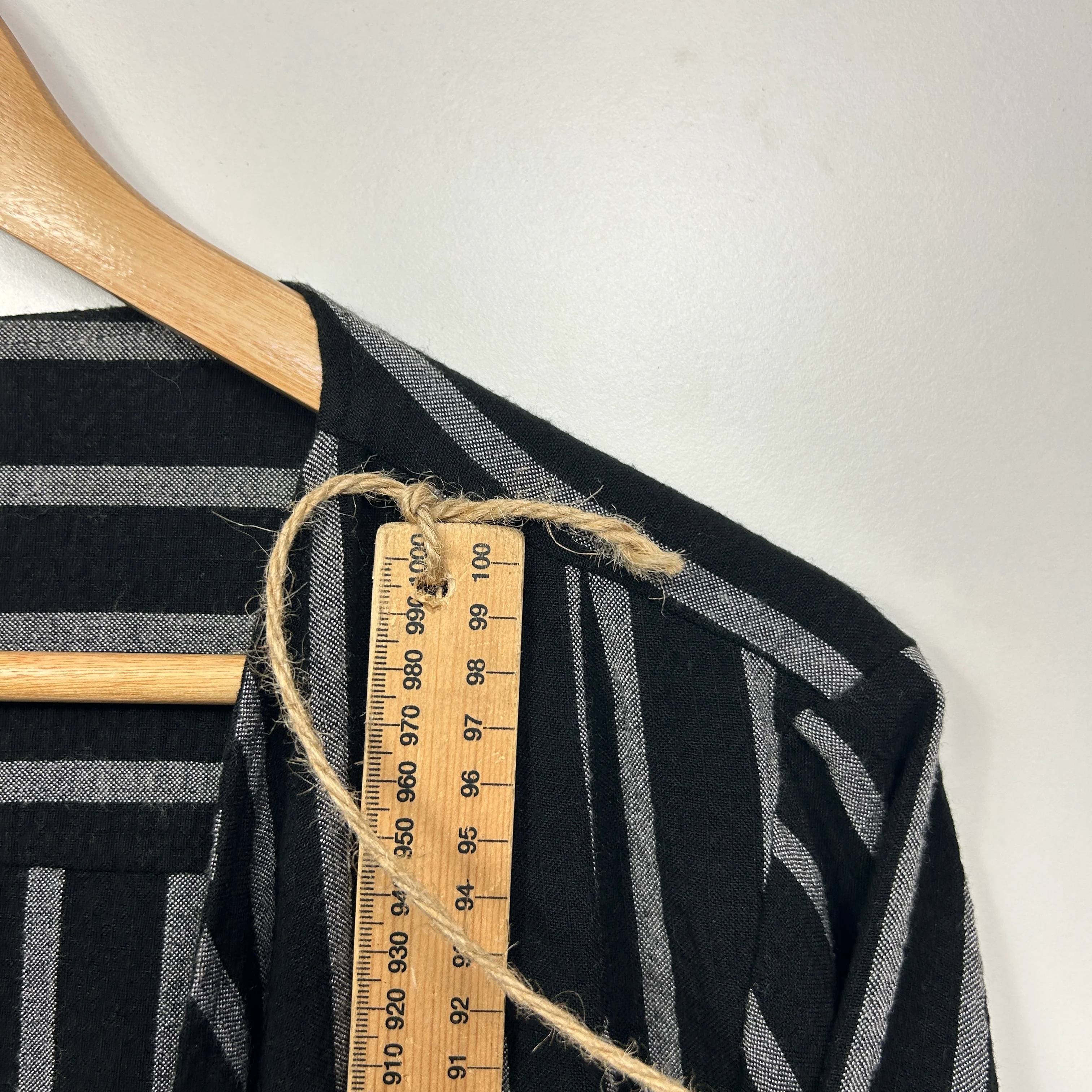 Taking Shape Dress Size 16 Grey Striped Pockets Viscose Blend Midi Length - Image 9