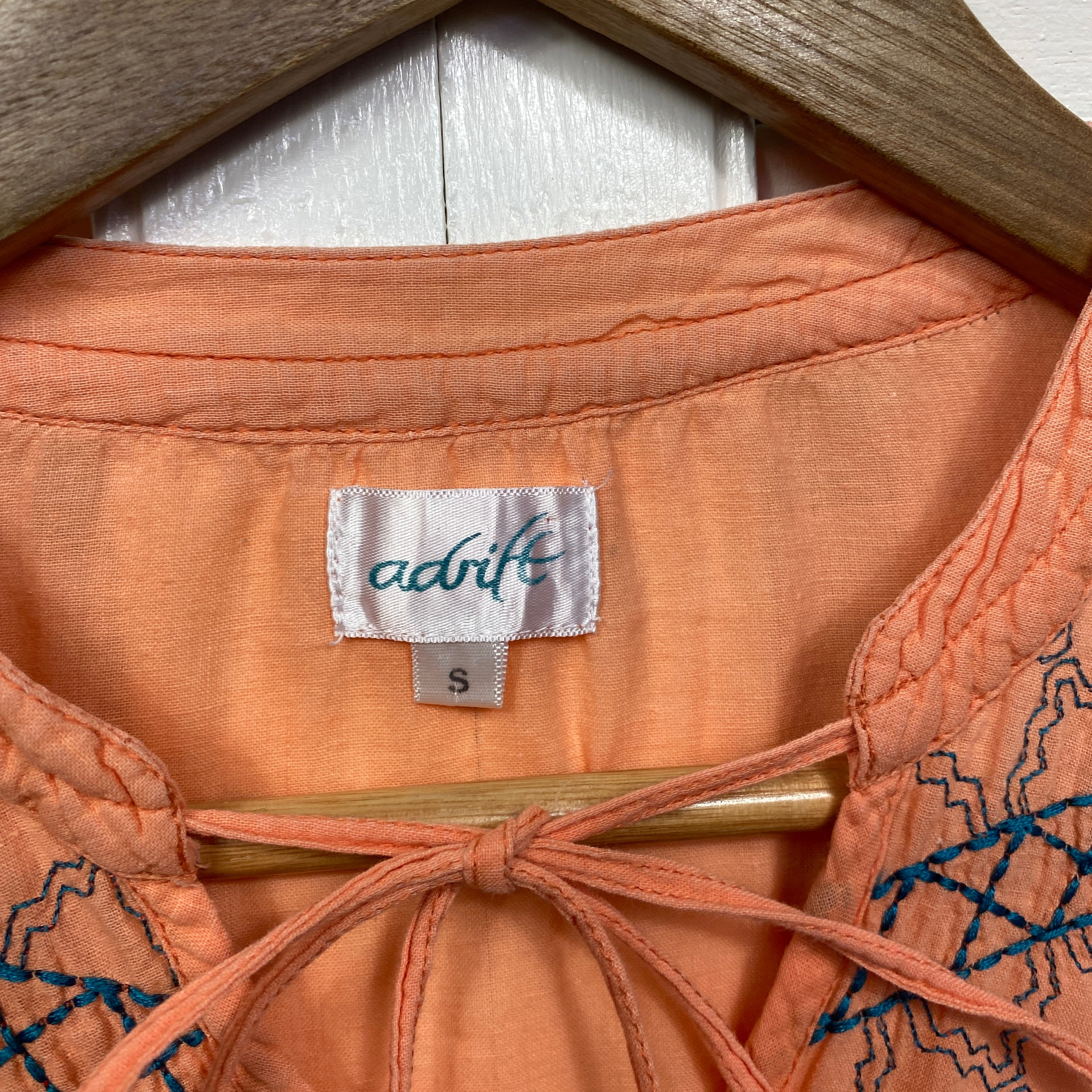 Adrift Top Size 12 / Small Oversized Long Sleeve Boho Embroidered - Image 5
