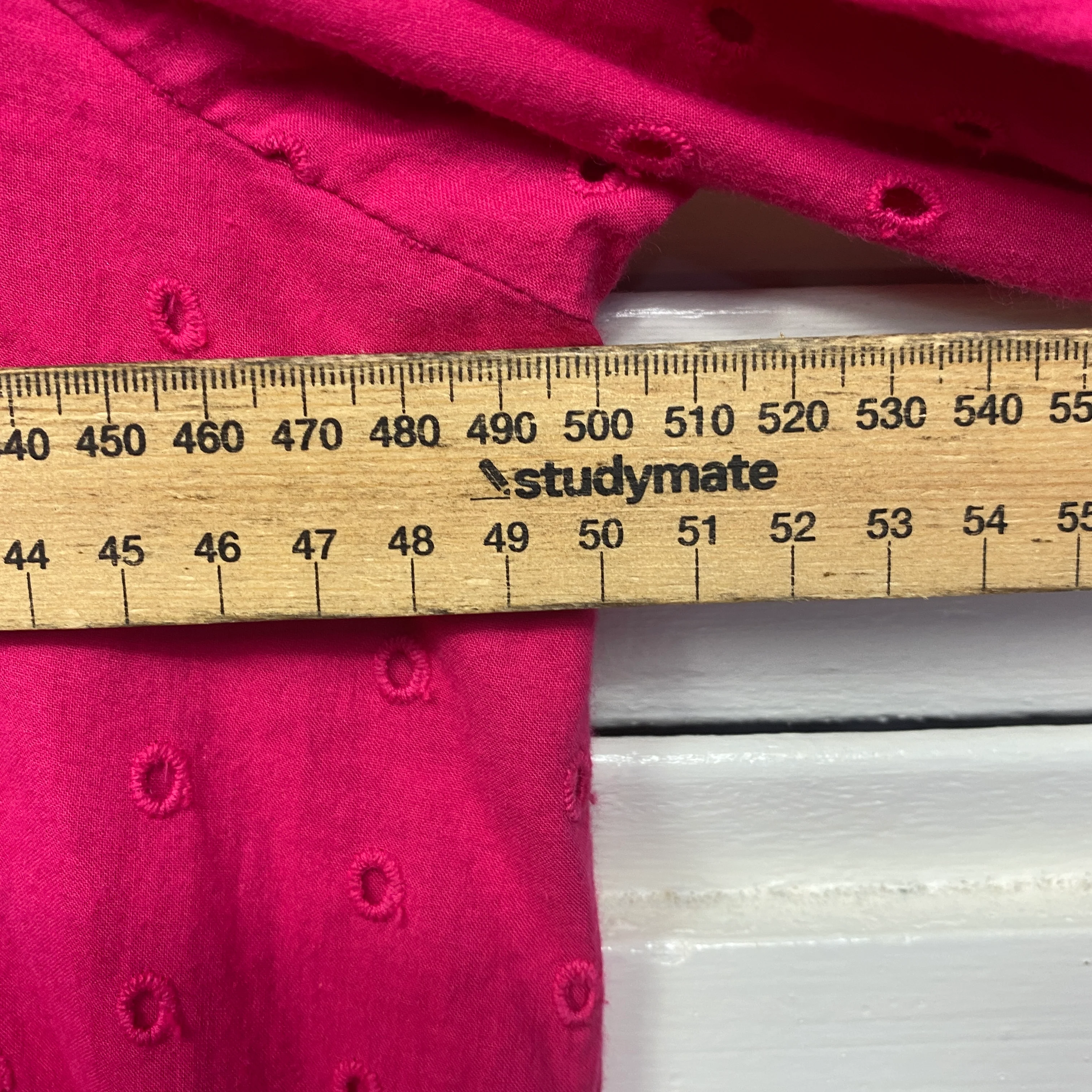 Vero Moda Broderie Dress Size 14 Large Pink Short Sleeve Embroidered - Image 7