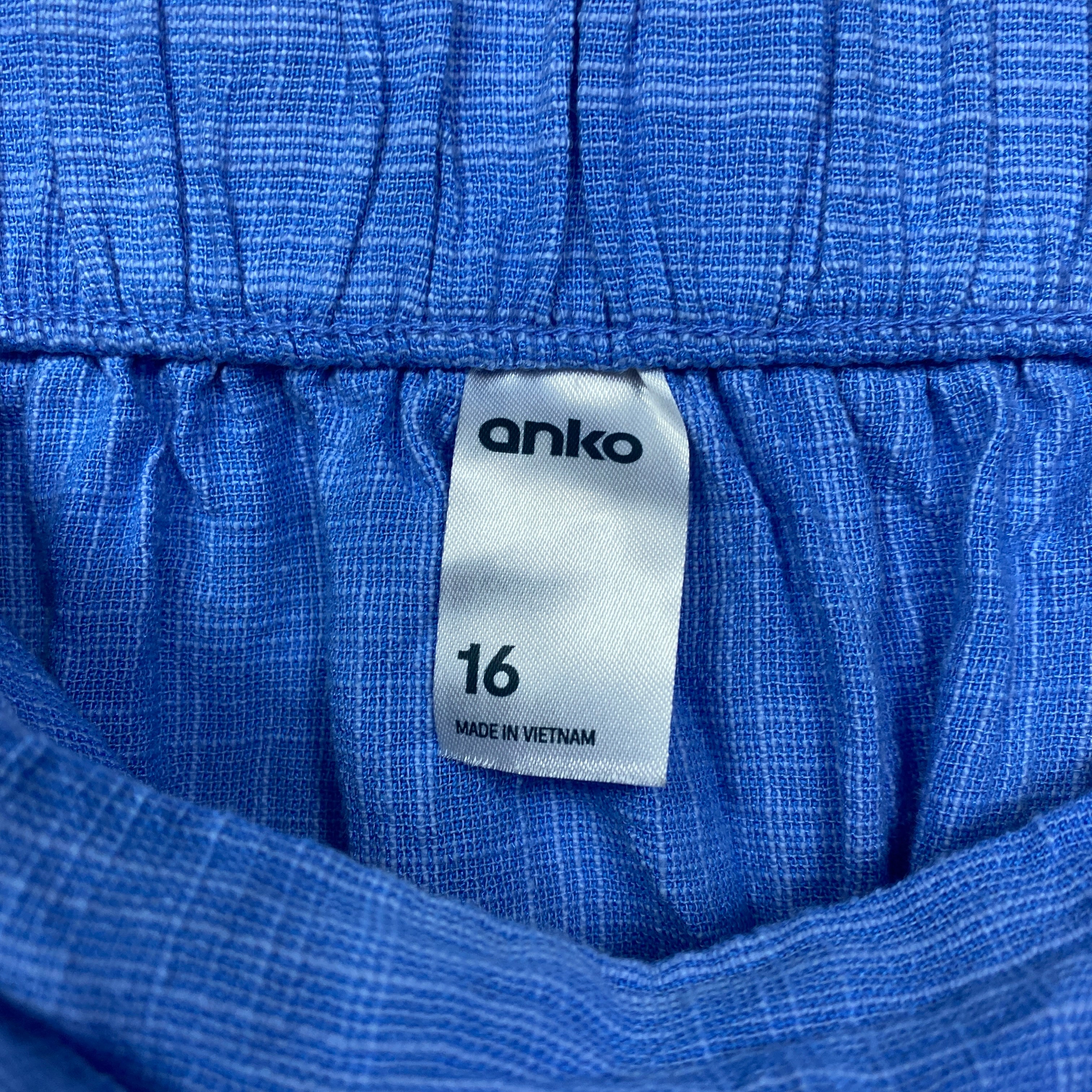 Anko Mini Skirt Size 16 Blue Cotton Viscose - Image 4