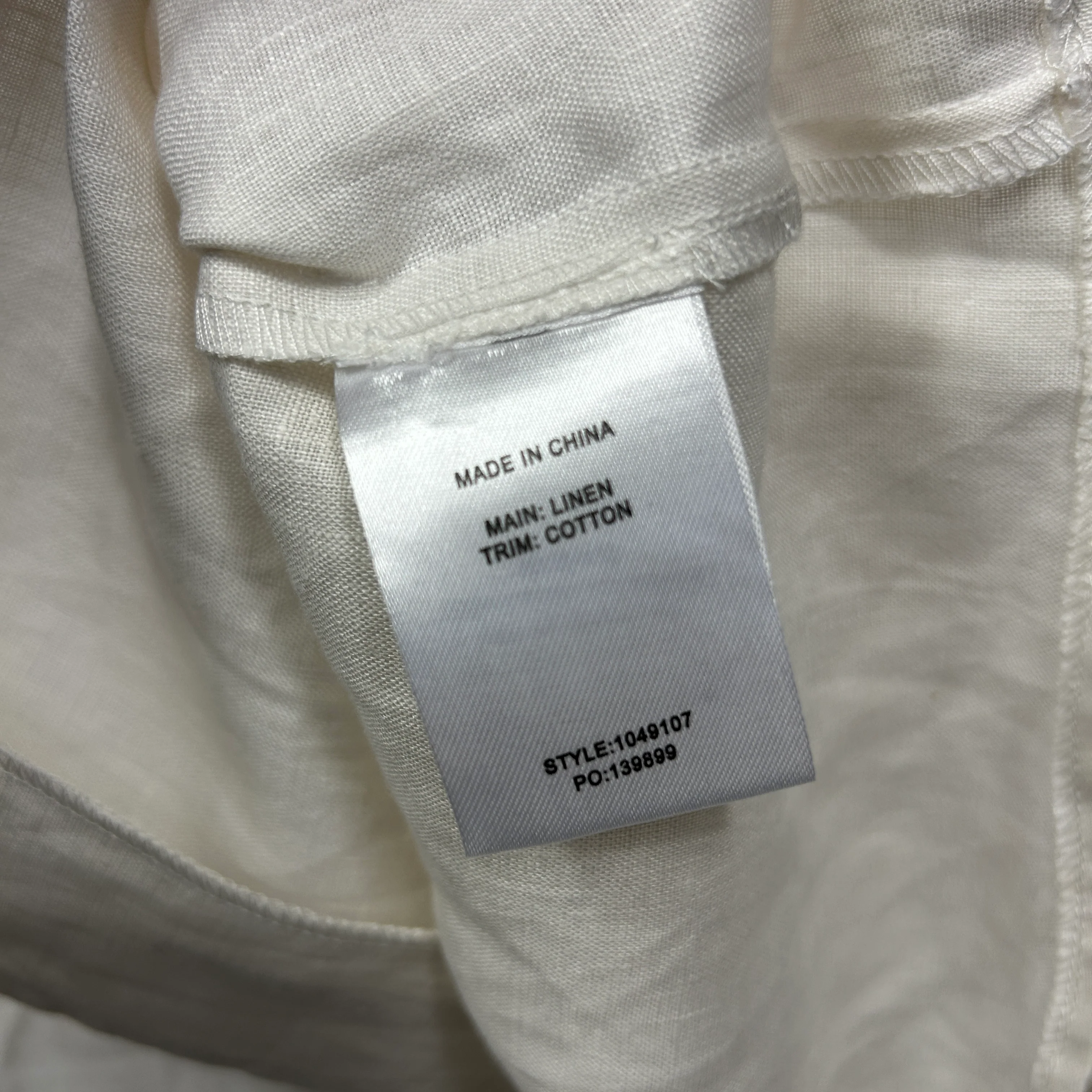 W Lane Linen Top Size 14 White Sequins Long Sleeve - Image 4
