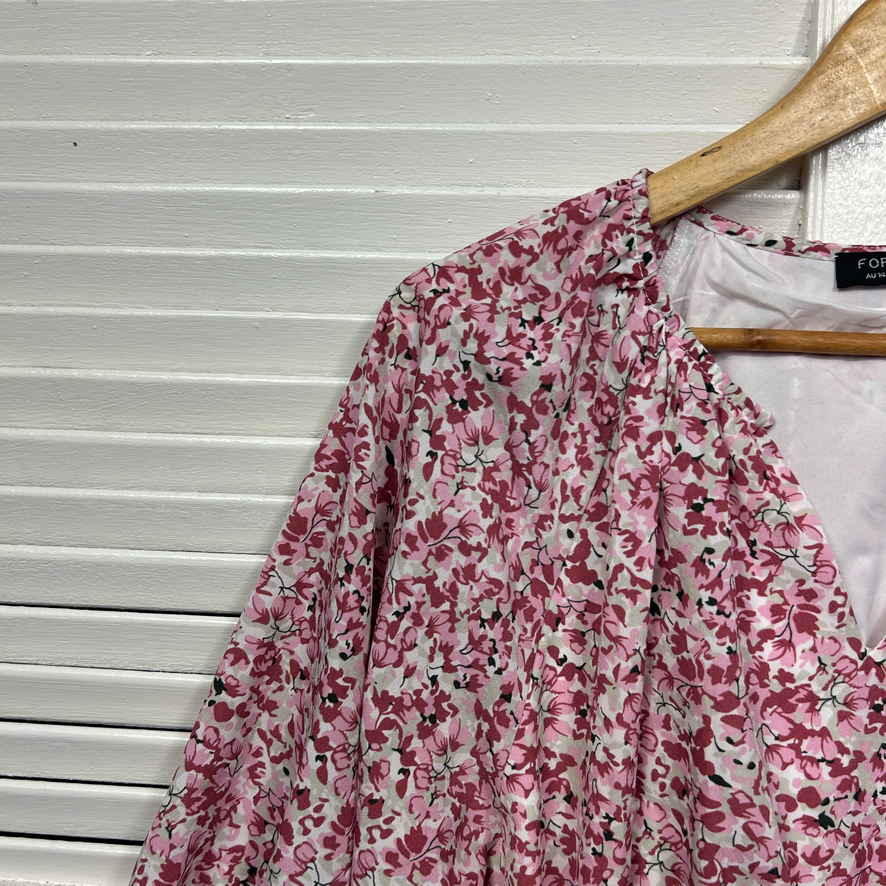 Forecast Dress Sizes 14 Pink Floral Short Sleeve - Image 3
