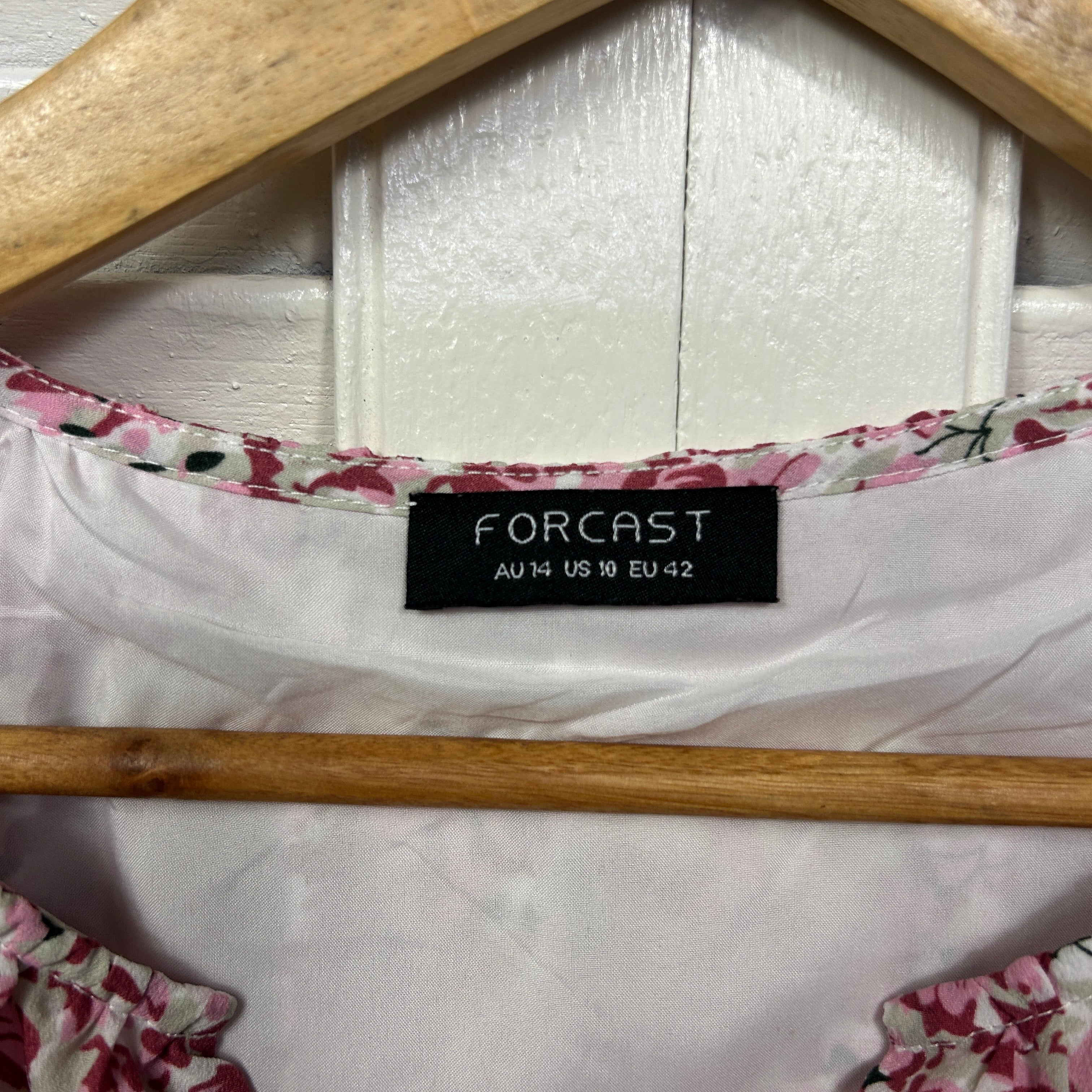Forecast Dress Sizes 14 Pink Floral Short Sleeve - Image 4