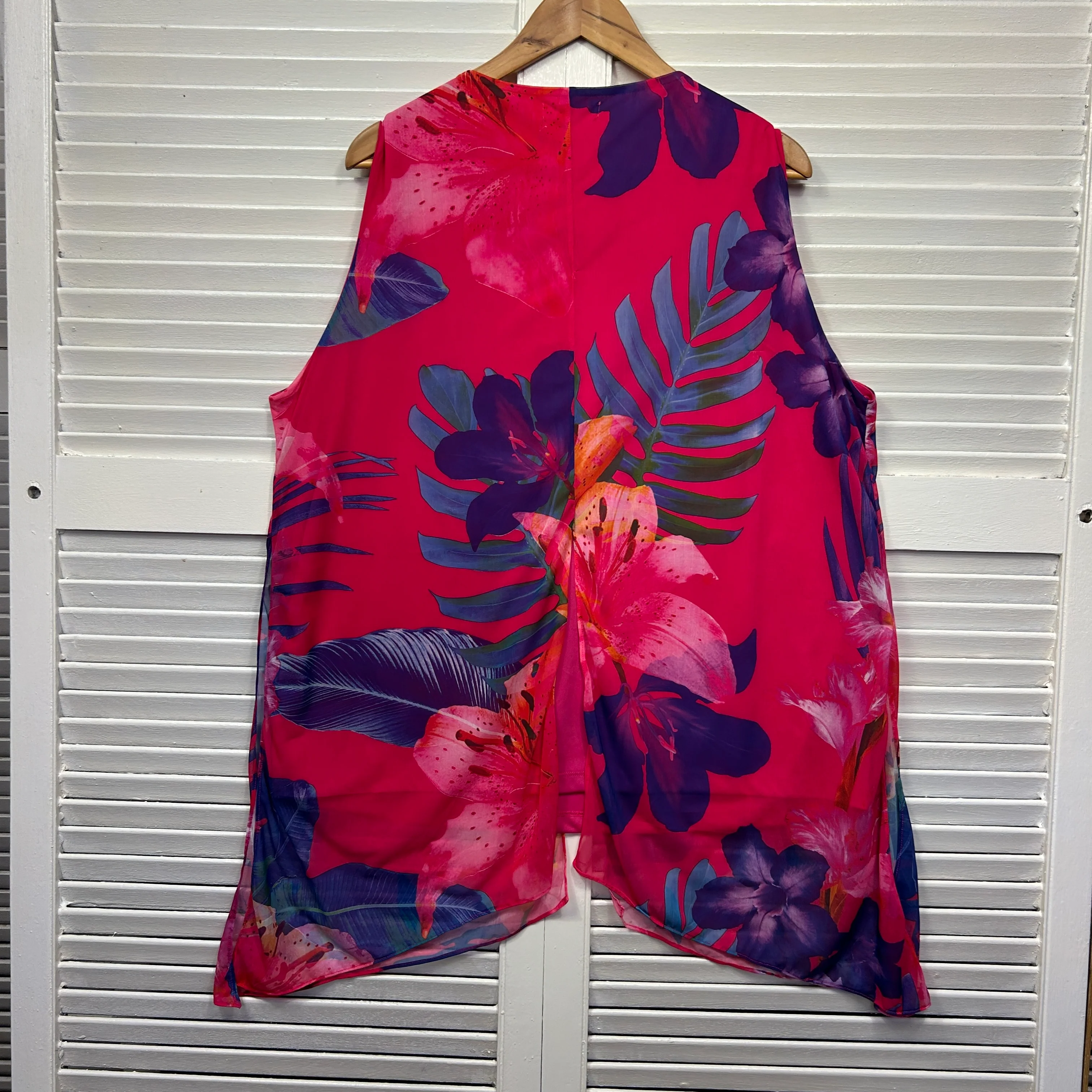 Millers Top Size 20 Pink Floral Sleeveless Beaded - Image 6