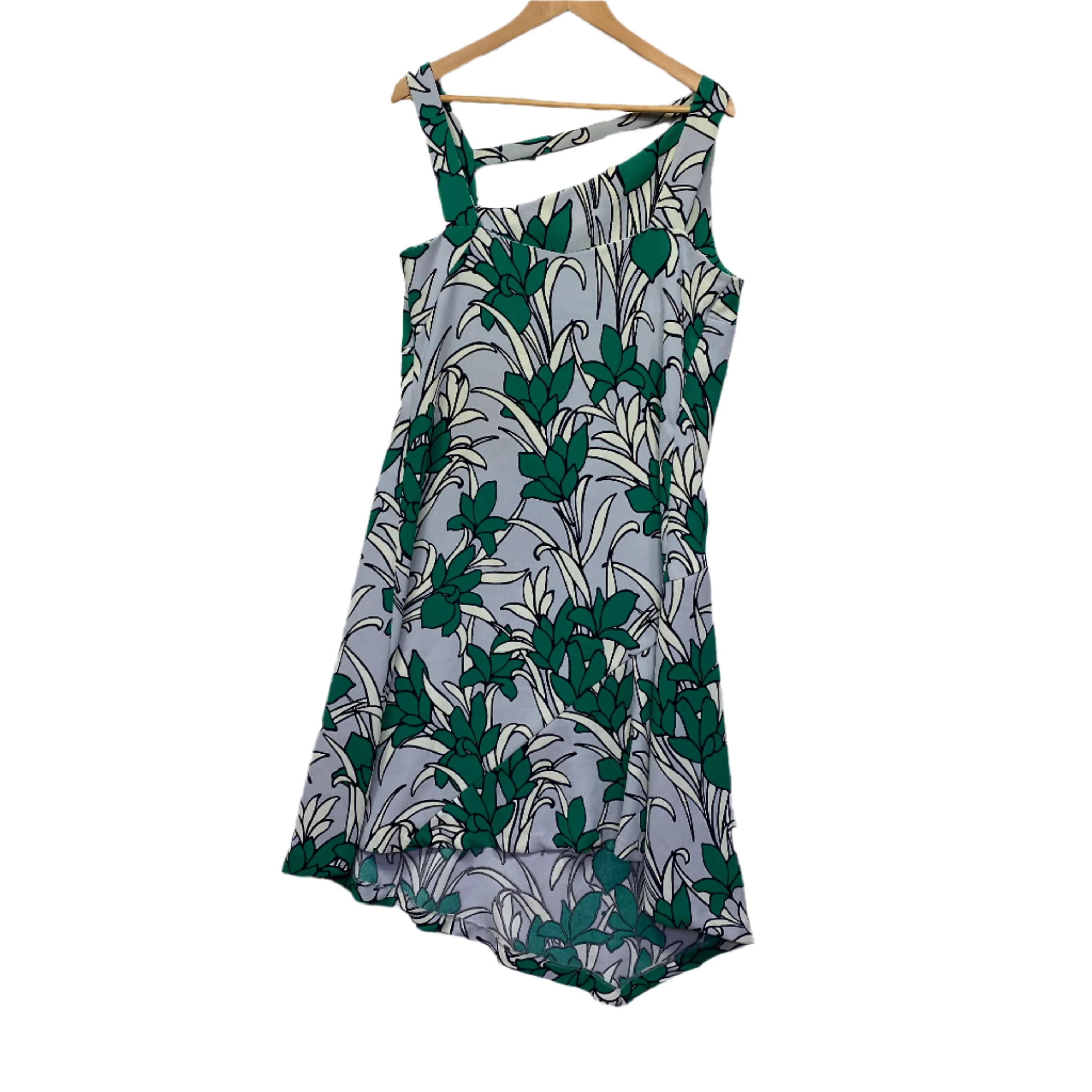Veronika Maine Dress Size 14 Green White Floral Cocktail Made in Australia - Image 2