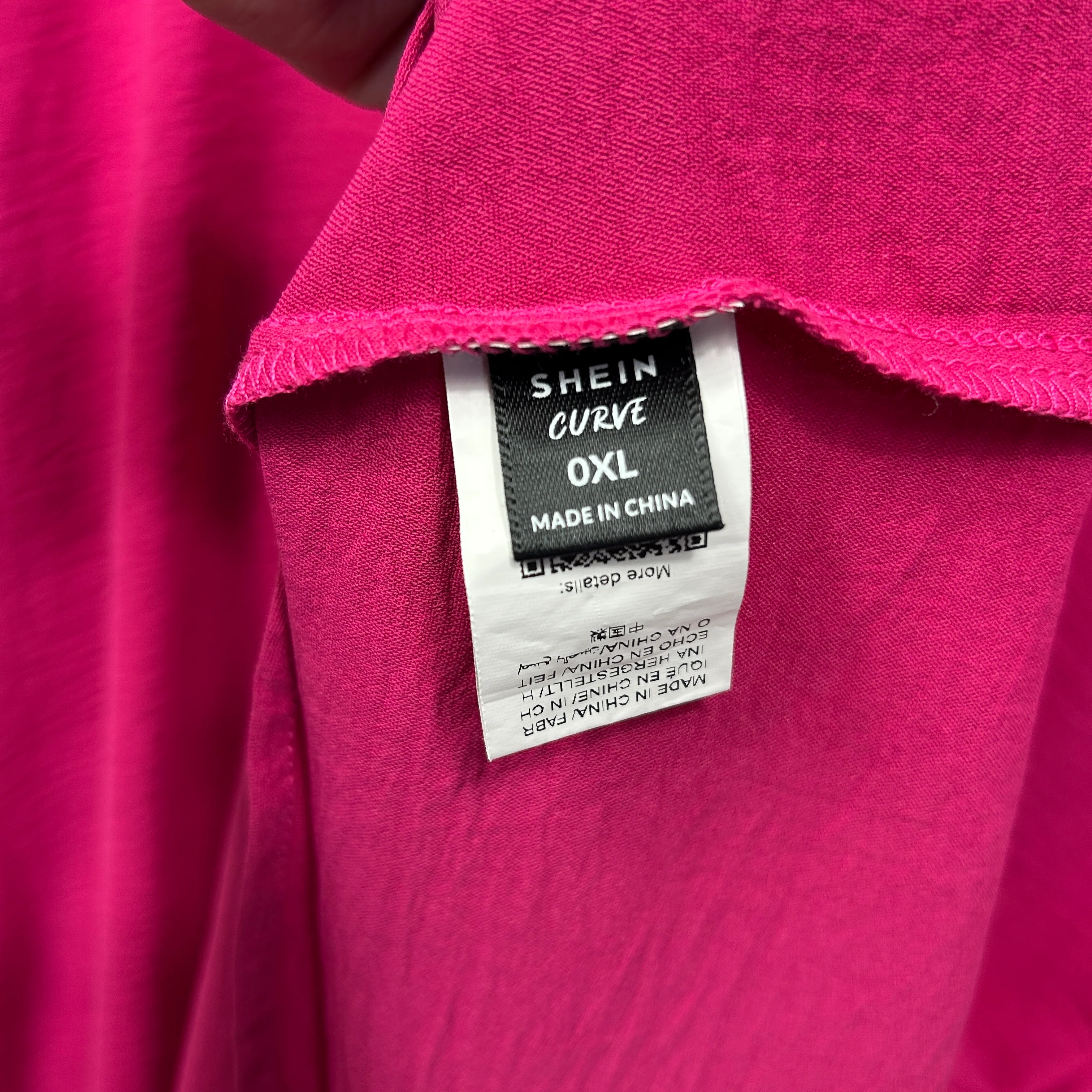 Shein Curve Top Size 16 0XL Pink 3/4 Sleeve - Image 4
