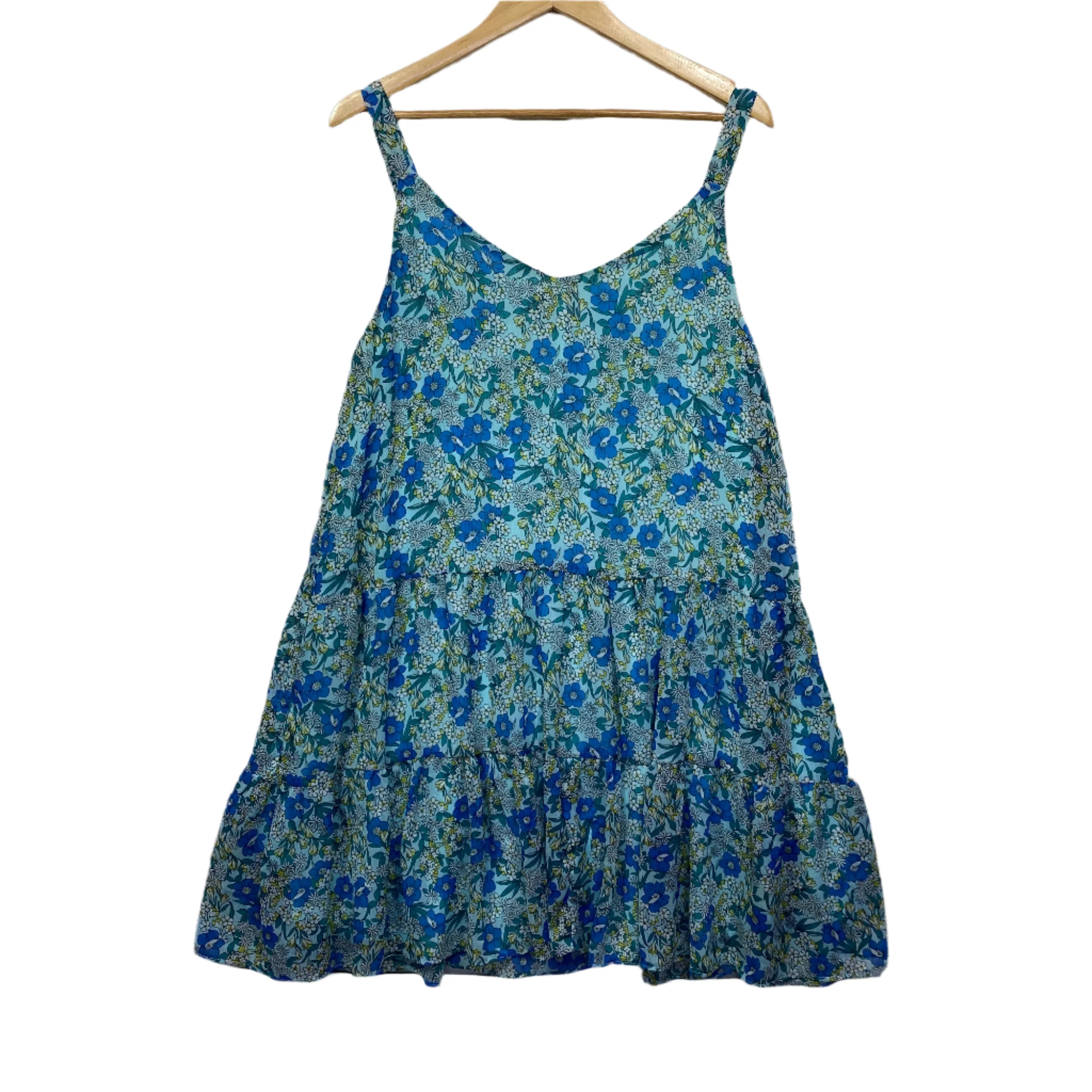 CCX City Chic Dress Size 14 Plus XS Sleeveless Short Length Floral Blue - Image 2