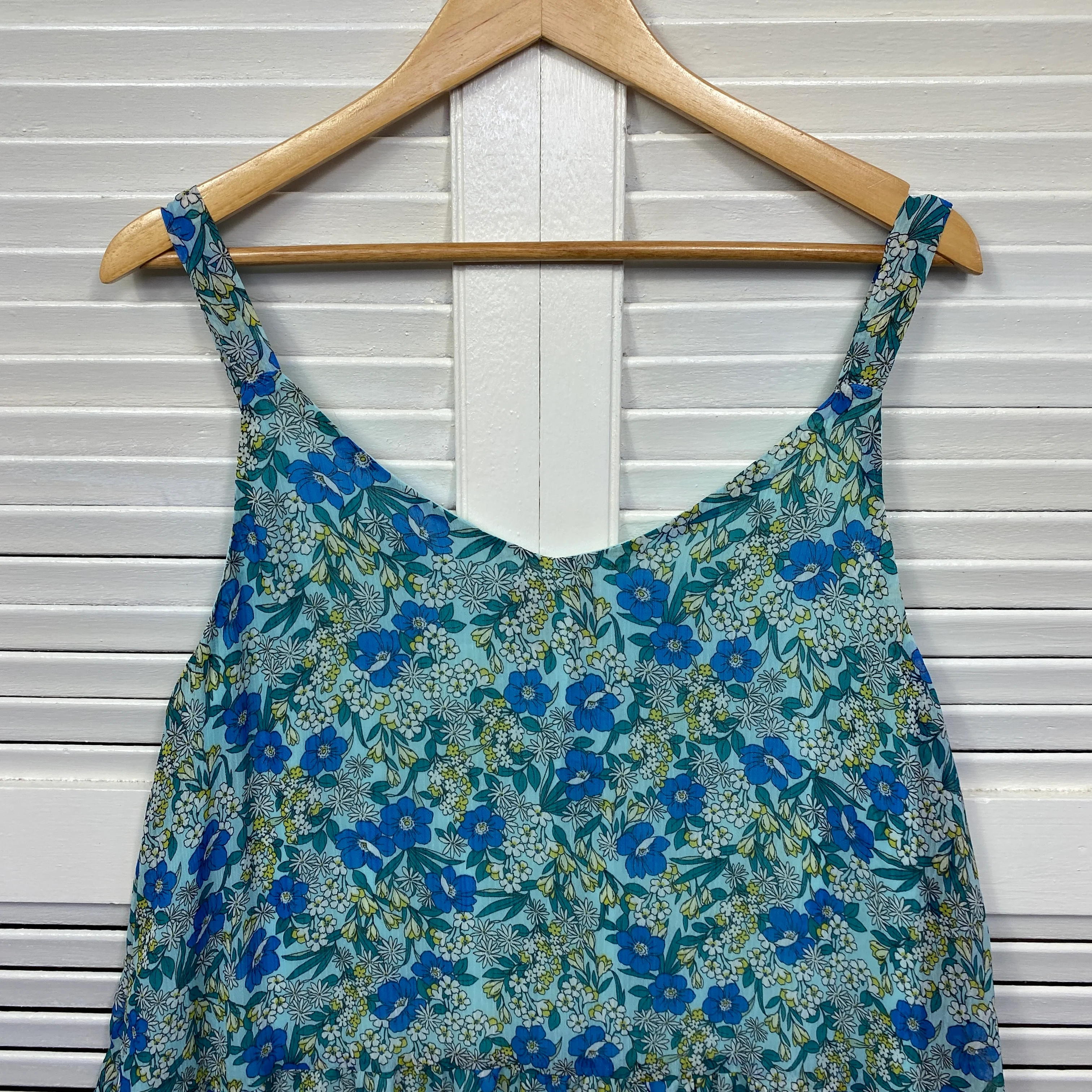 CCX City Chic Dress Size 14 Plus XS Sleeveless Short Length Floral Blue - Image 6