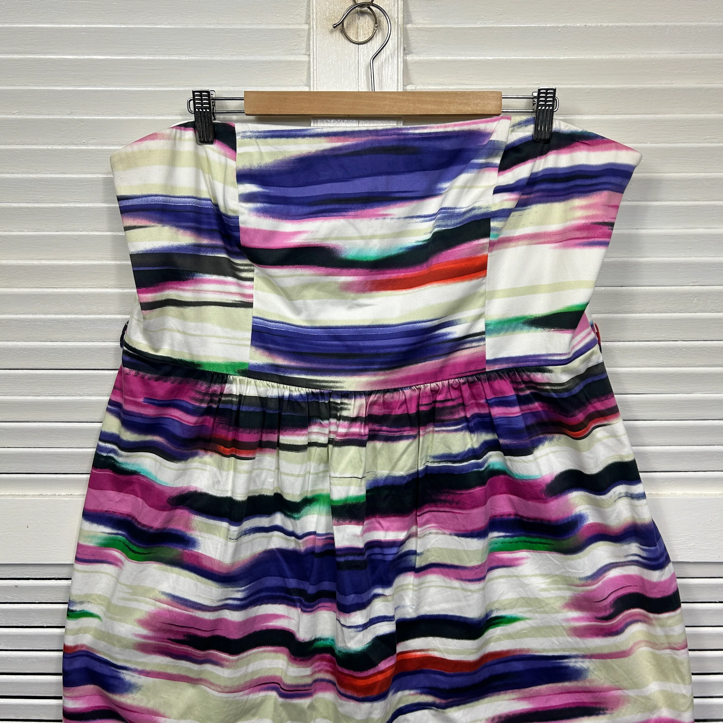 City Chic Mini Dress Size 18 Plus Medium Strapless Multicoloured Cocktail - Image 3