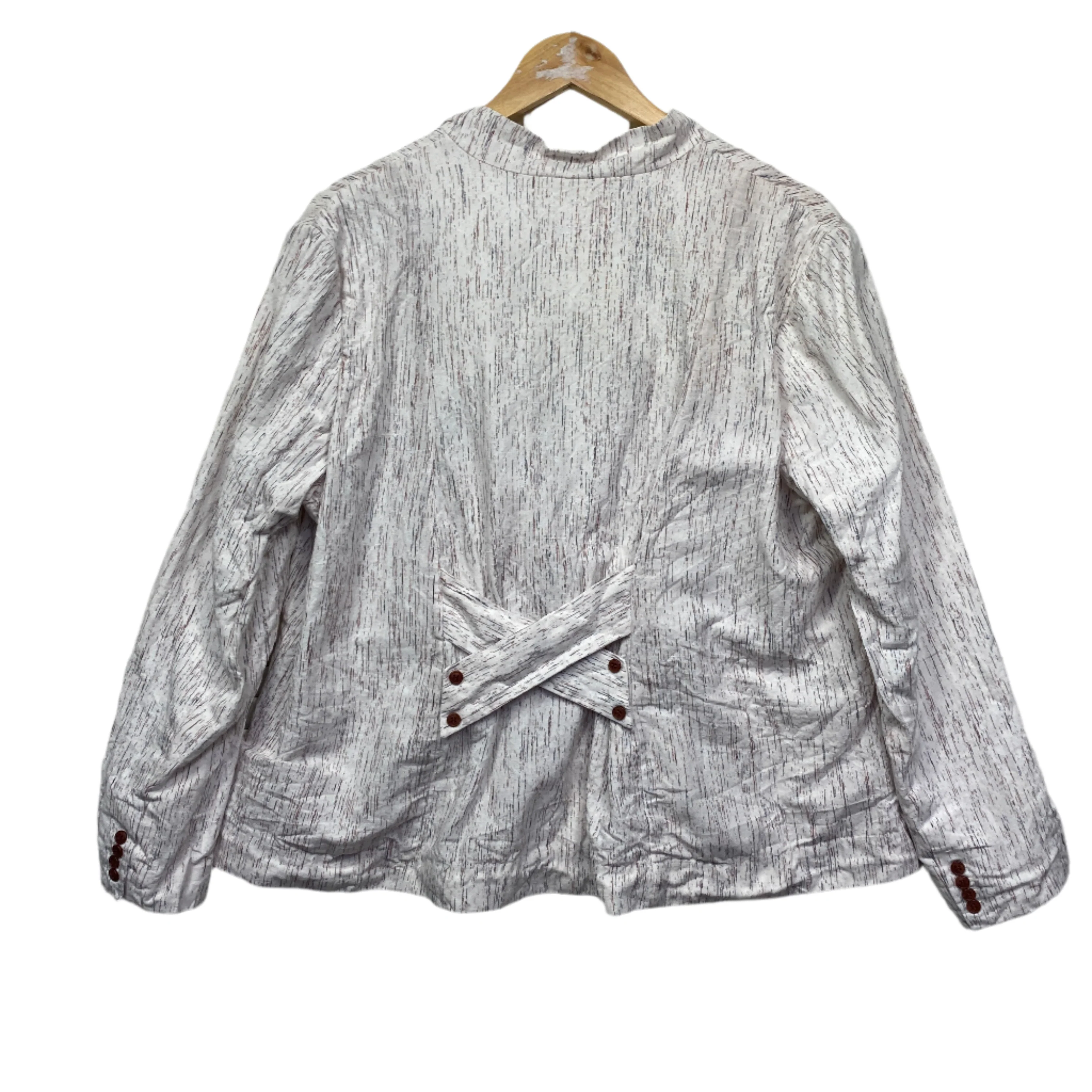 Blue Illusion Jacket Black Size 16 XL Linen Blend Long Sleeve - Image 2