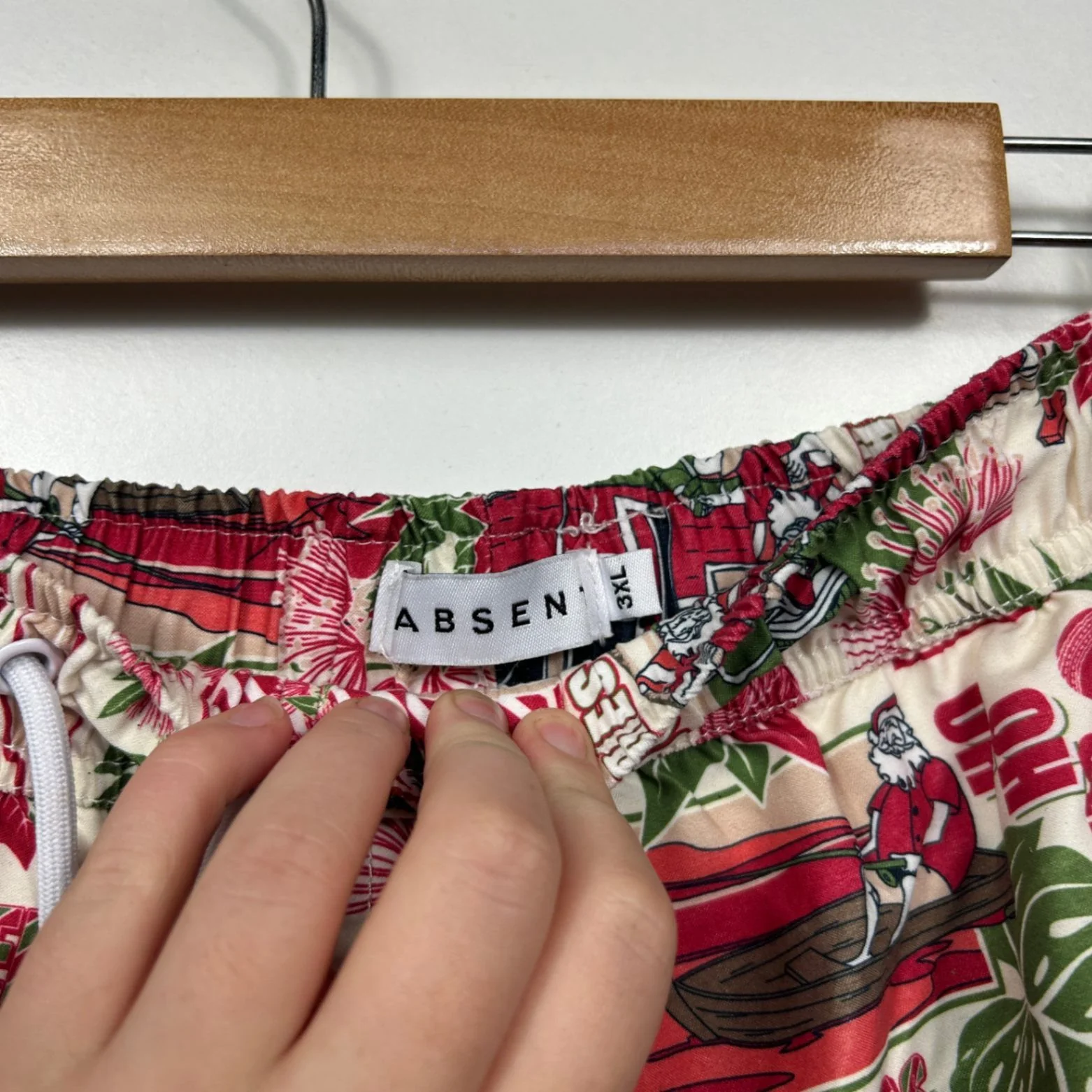 Absent Mens Christmas Swim Board Shorts Size 3XL Santa Caravan Holiday - Image 3