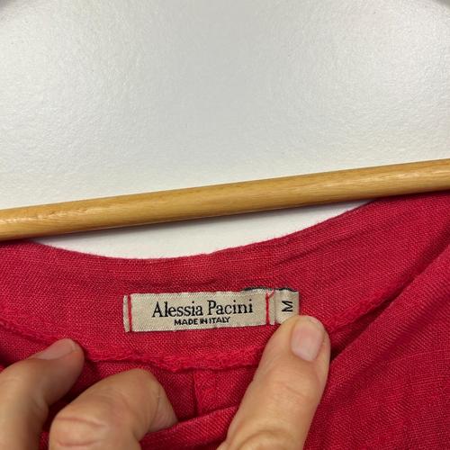 Alessia Pacini Italian Red Linen Top - Size 12/M - Image 3
