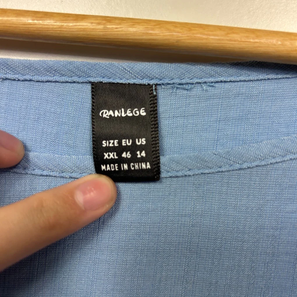 Renlege Blue Linen Top - Size 2XL - Image 2