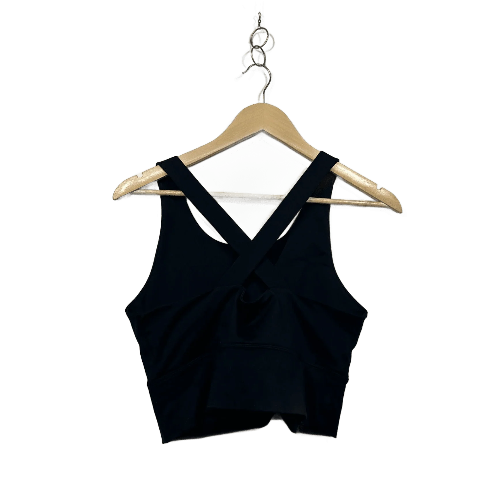 Anko Active Sports Crop Top Size 14 Black Stretch Gym Cross Back - Image 2