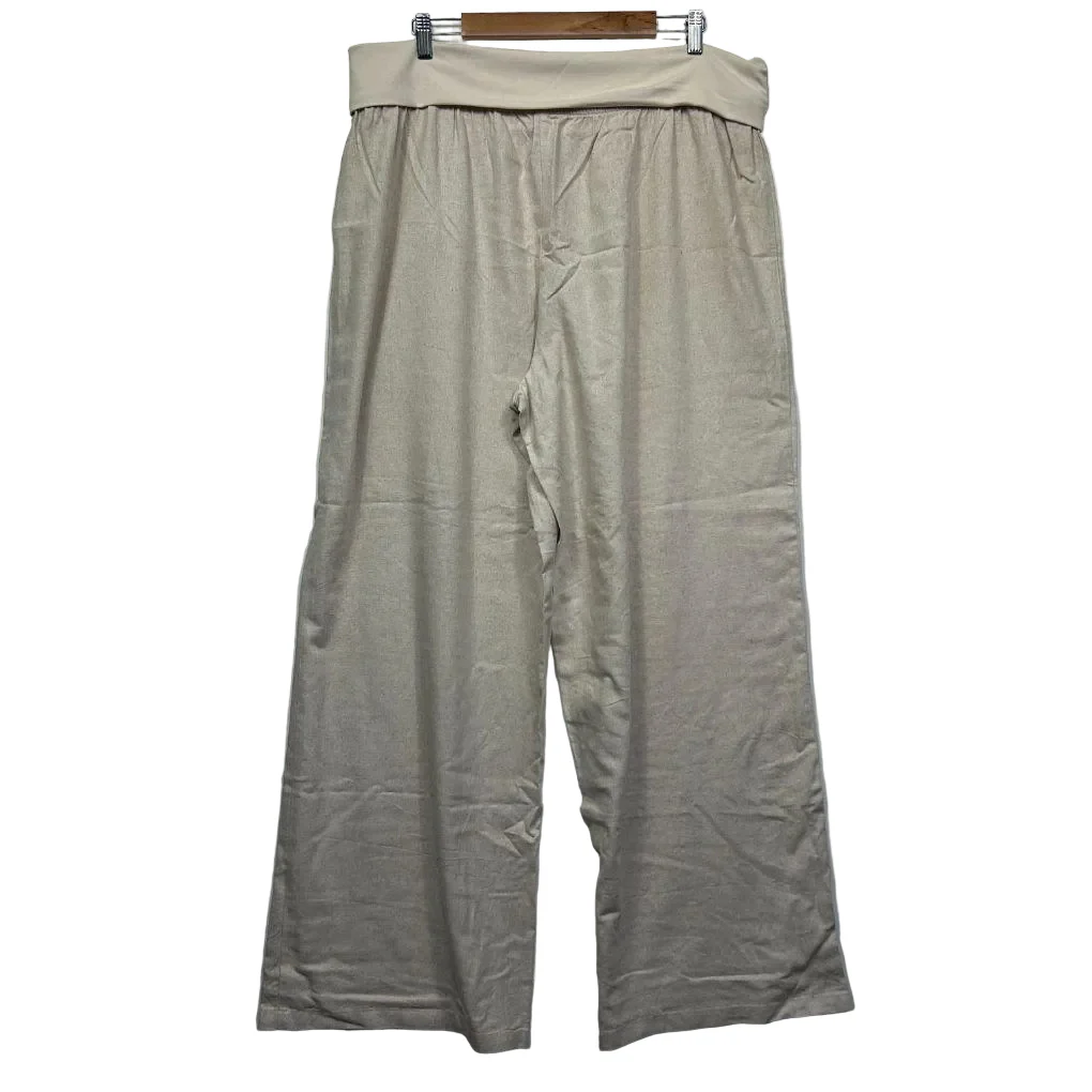 Anko Beige Linen Wide Leg Pants - Size 20 - Image 4