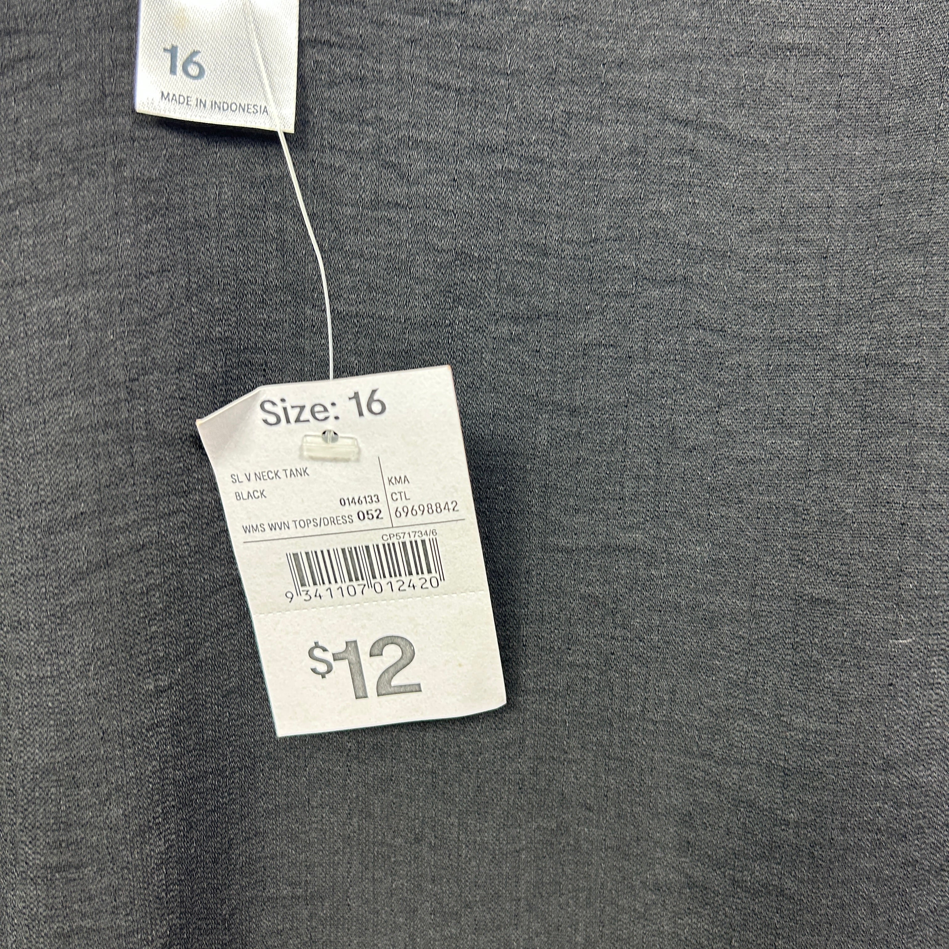 Anko Black Sleeveless V-Neck Tank - Size 16 - Image 2