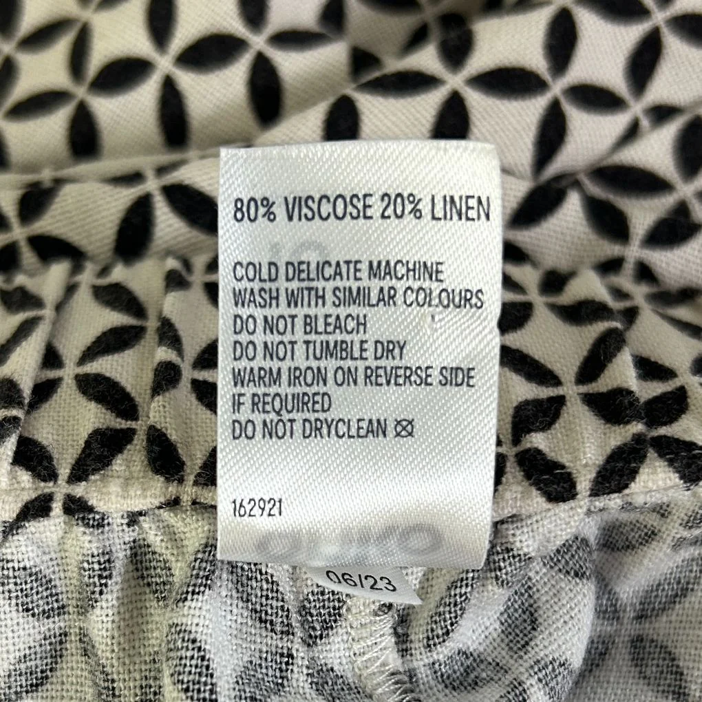 Anko Black White Linen Wide-Leg Pants - Size 16 - Image 4