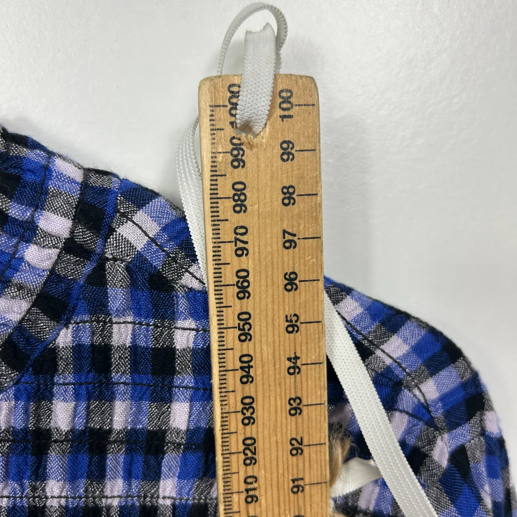 Anko Blue Multicoloured Check Long Sleeve Dress - Size 14 - Image 6