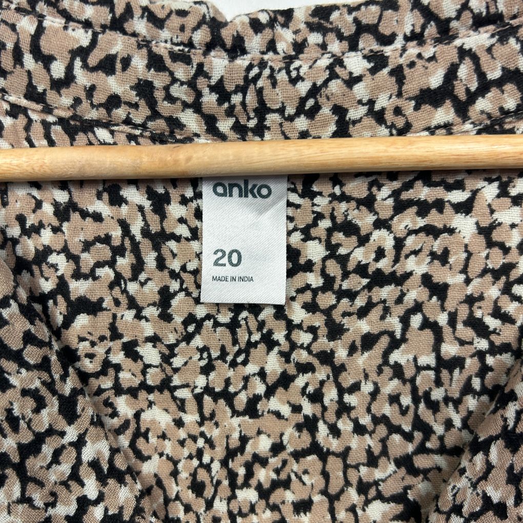 Anko Brown Leopard Print Cotton Shirt - Size 20 - Image 2