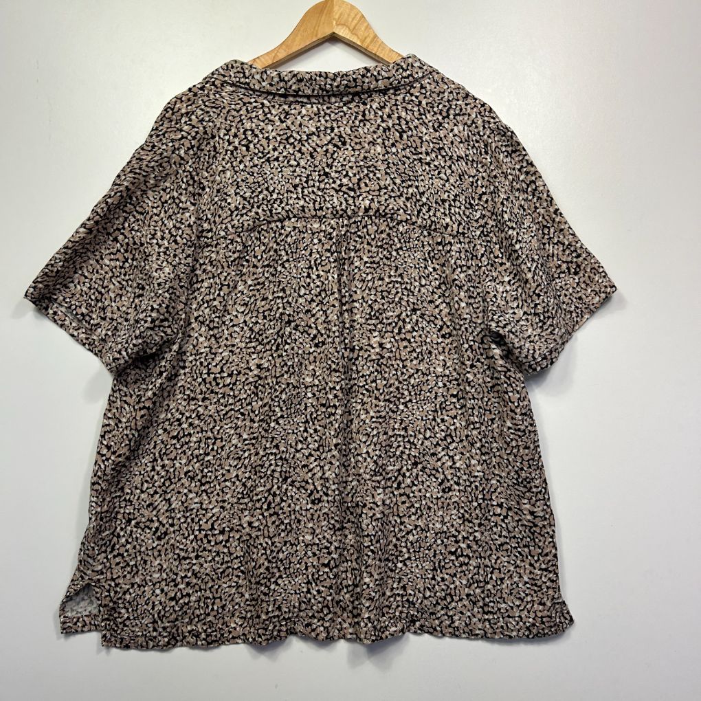 Anko Brown Leopard Print Cotton Shirt - Size 20 - Image 4