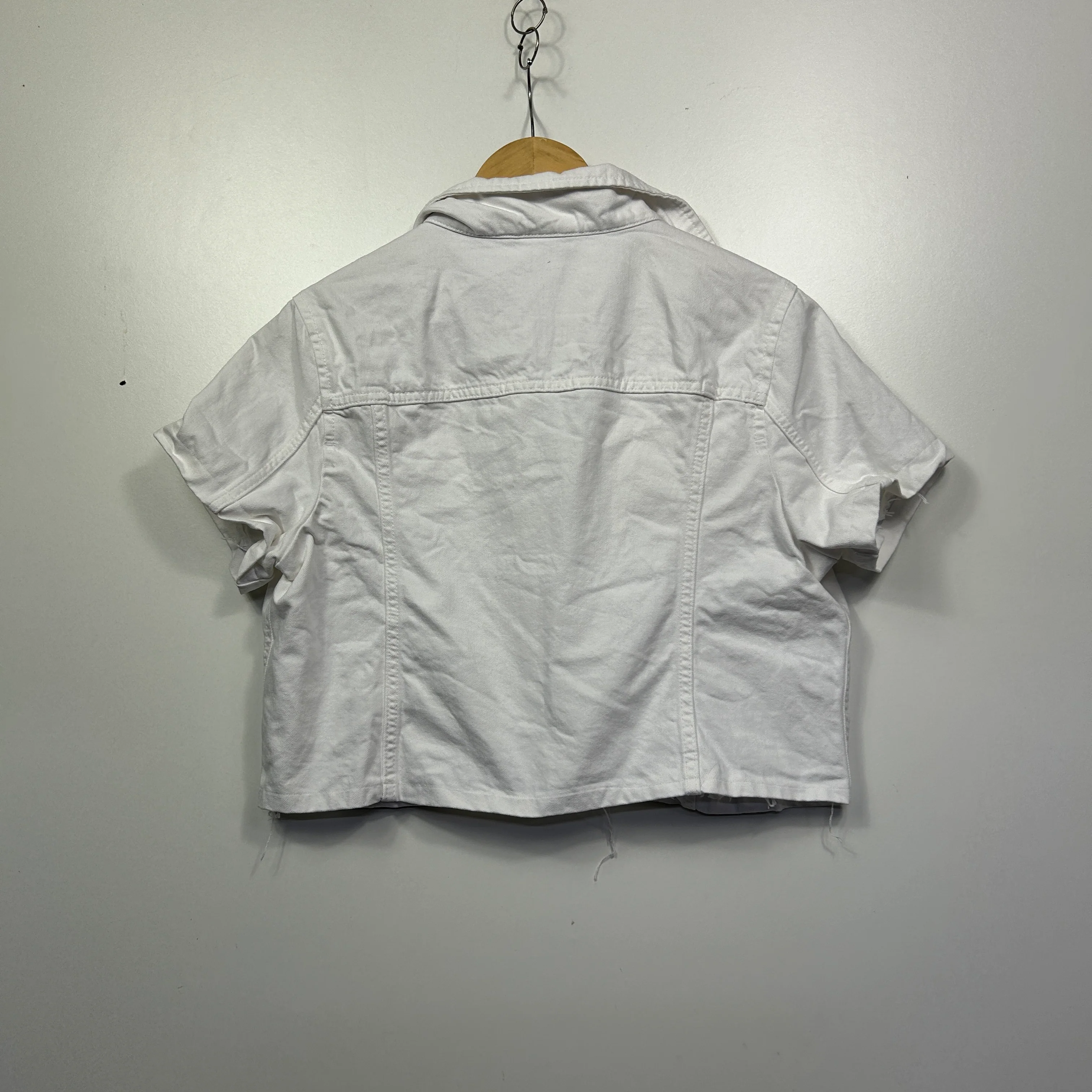 Anko Cropped White Denim Jacket - Size 16 (fault -mark) - Image 2