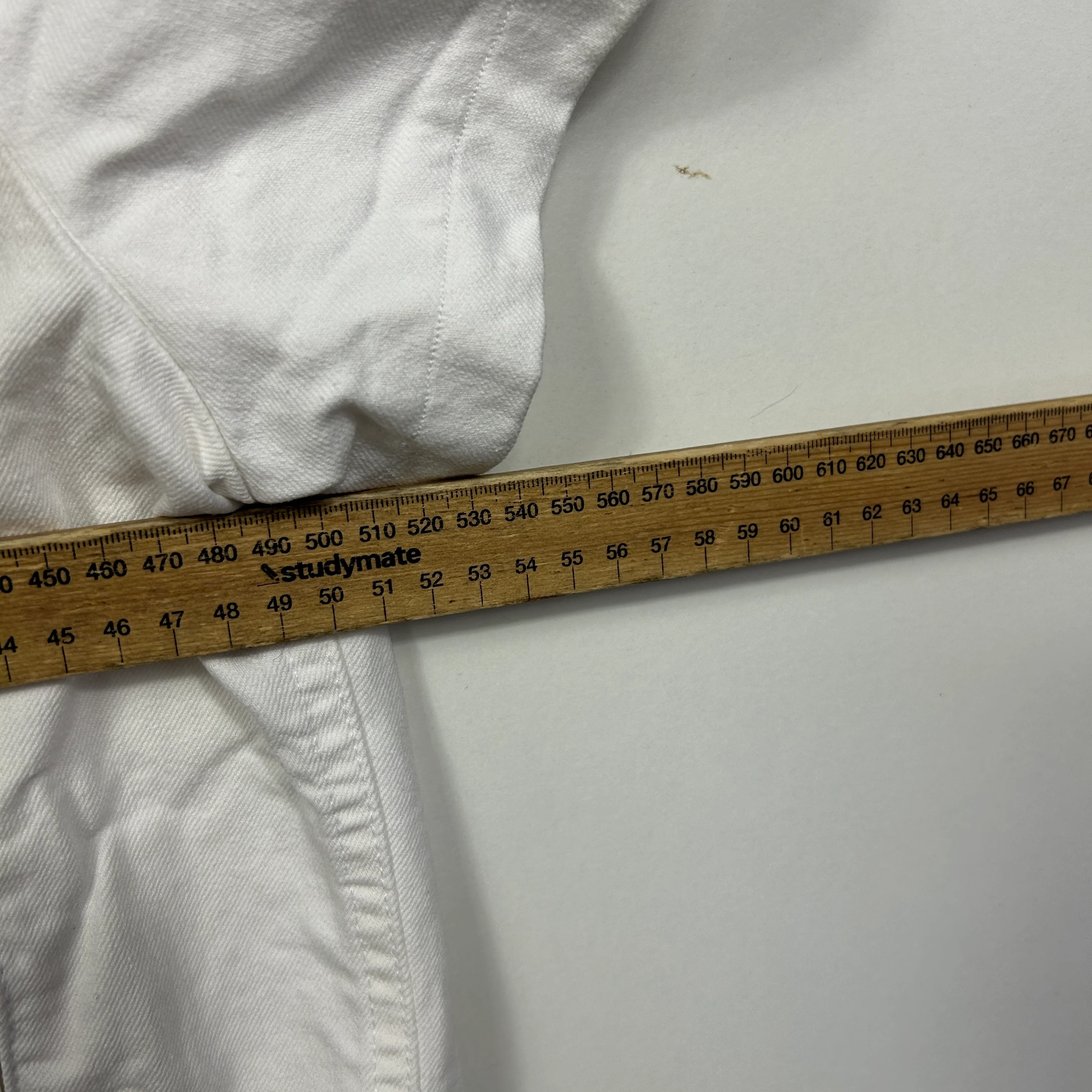 Anko Cropped White Denim Jacket - Size 16 (fault -mark) - Image 7