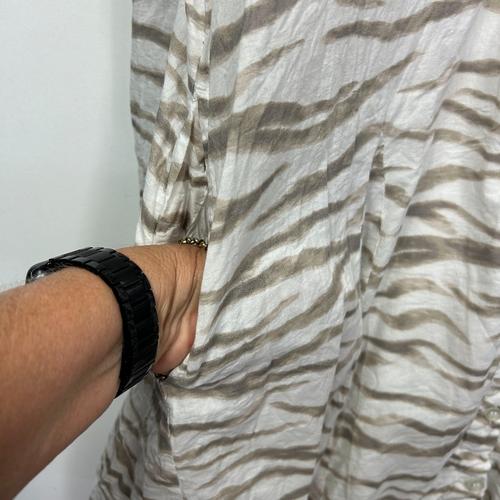 Anko White Biege Striped Tunic Top or Dress - Size 20 - Image 3