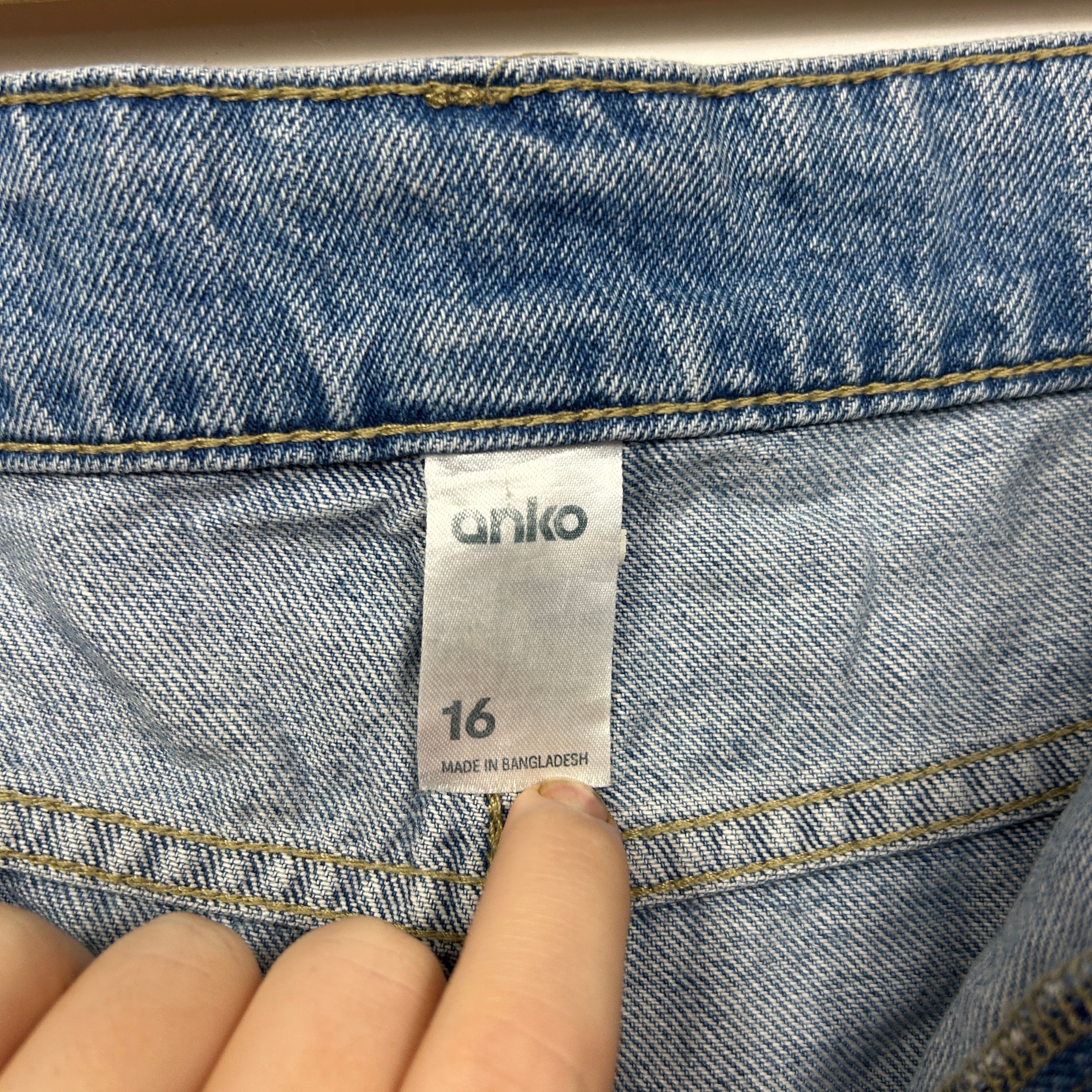 Anko Medium Blue Denim Mini Skirt - Size 16 - Image 2
