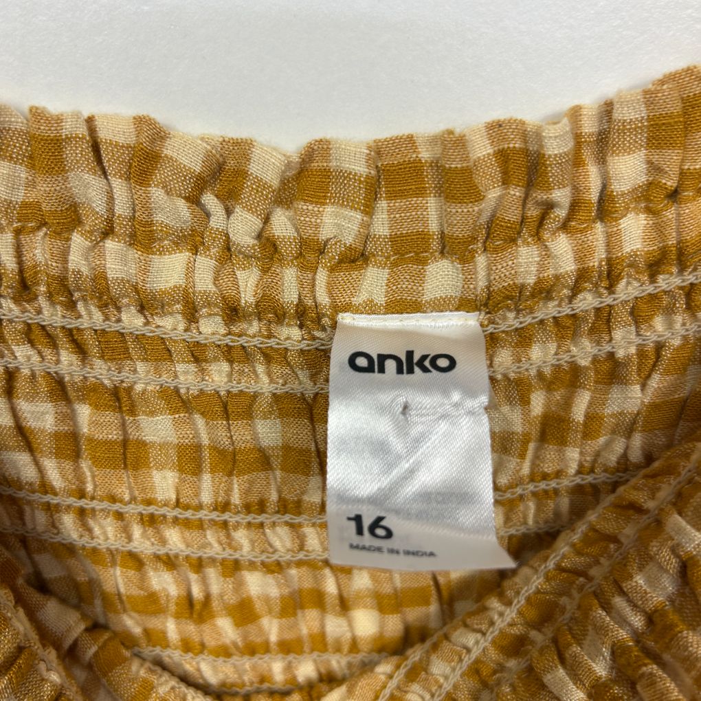 anko Mustard Check Top - Size 16 - Image 2