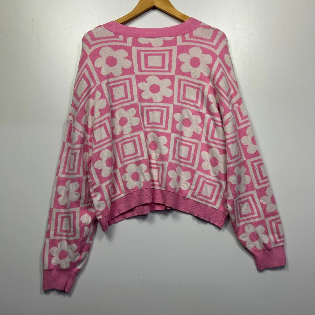 Anko Pink & White Floral Cardigan - Size 18 - Image 4