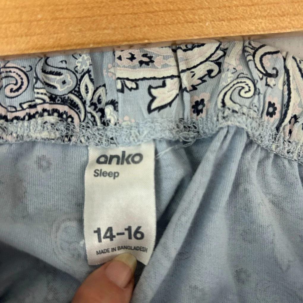 Anko Sleep Blue Paisley PJ Pants - Size 14-16 - Image 2