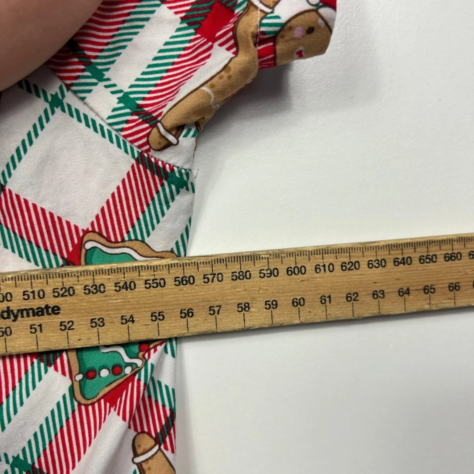 Anko Sleep Size XL Christmas Gingerbread Pyjama Shirt Red Green Plaid Cotton - Image 7