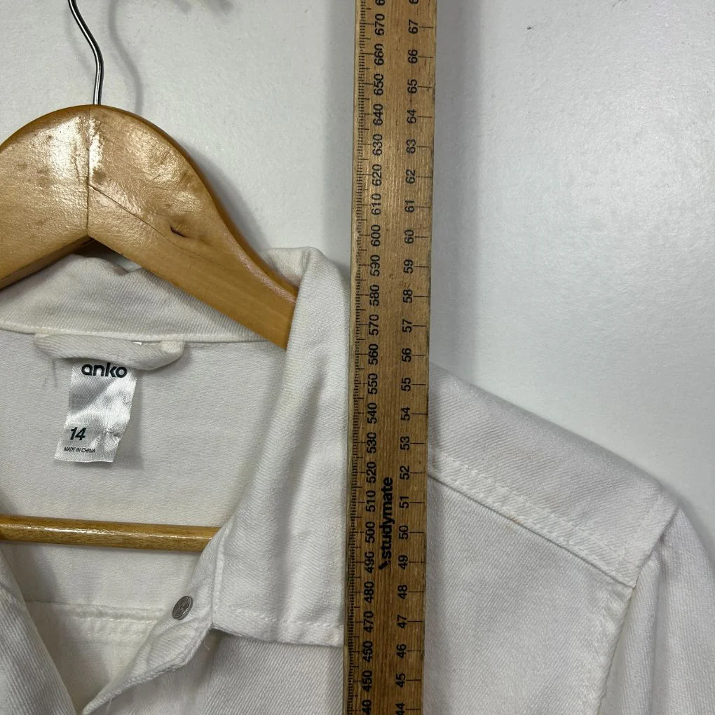 Anko White Denim Jacket - Size 14 - Image 6