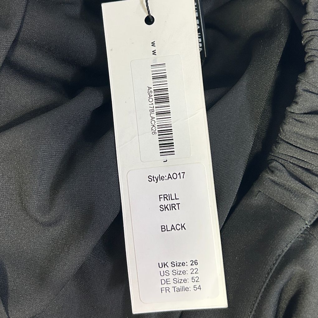 Anna Scholz Black Frill Skirt - Size 26 - Image 3