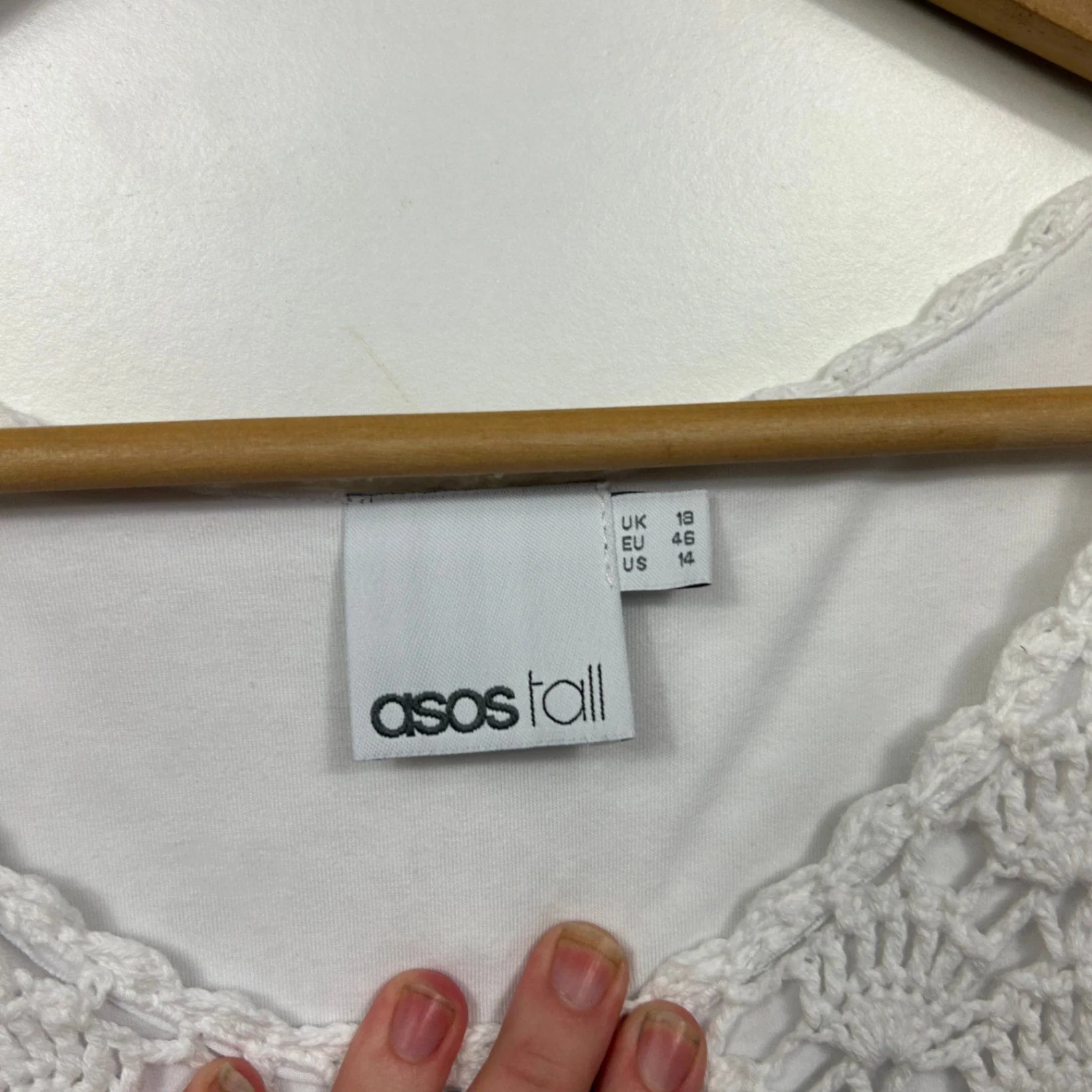 ASOS Tall Womens White Crochet Lace Dress Size 16/18 - Image 3