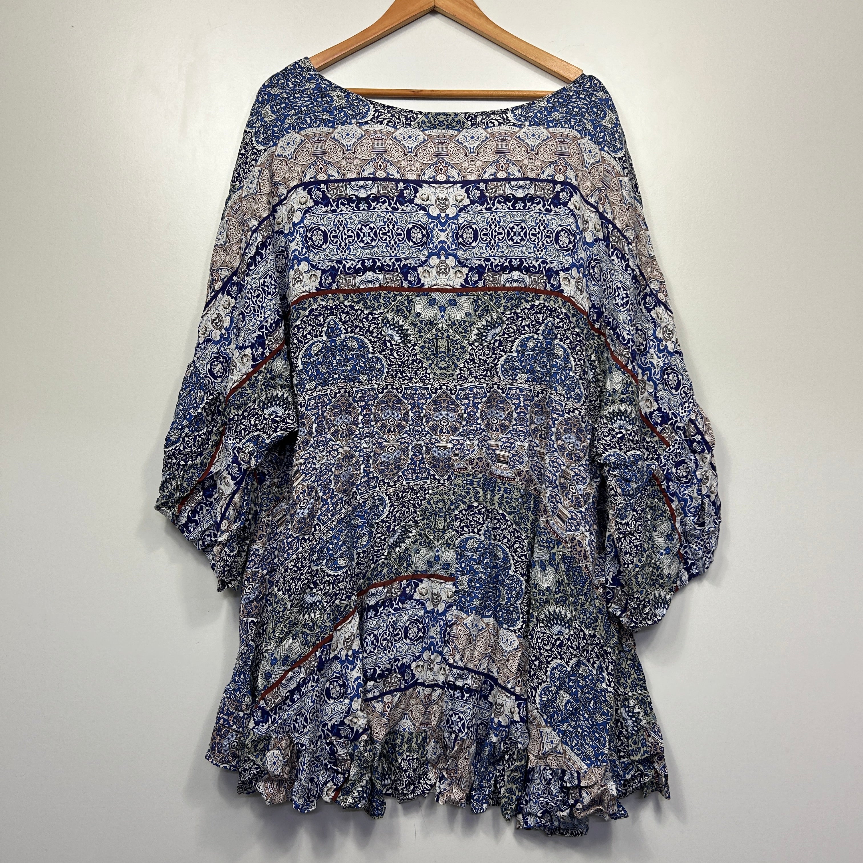 Autograph Blue Grey Paisley Print Top - Size 24/26 - Image 5