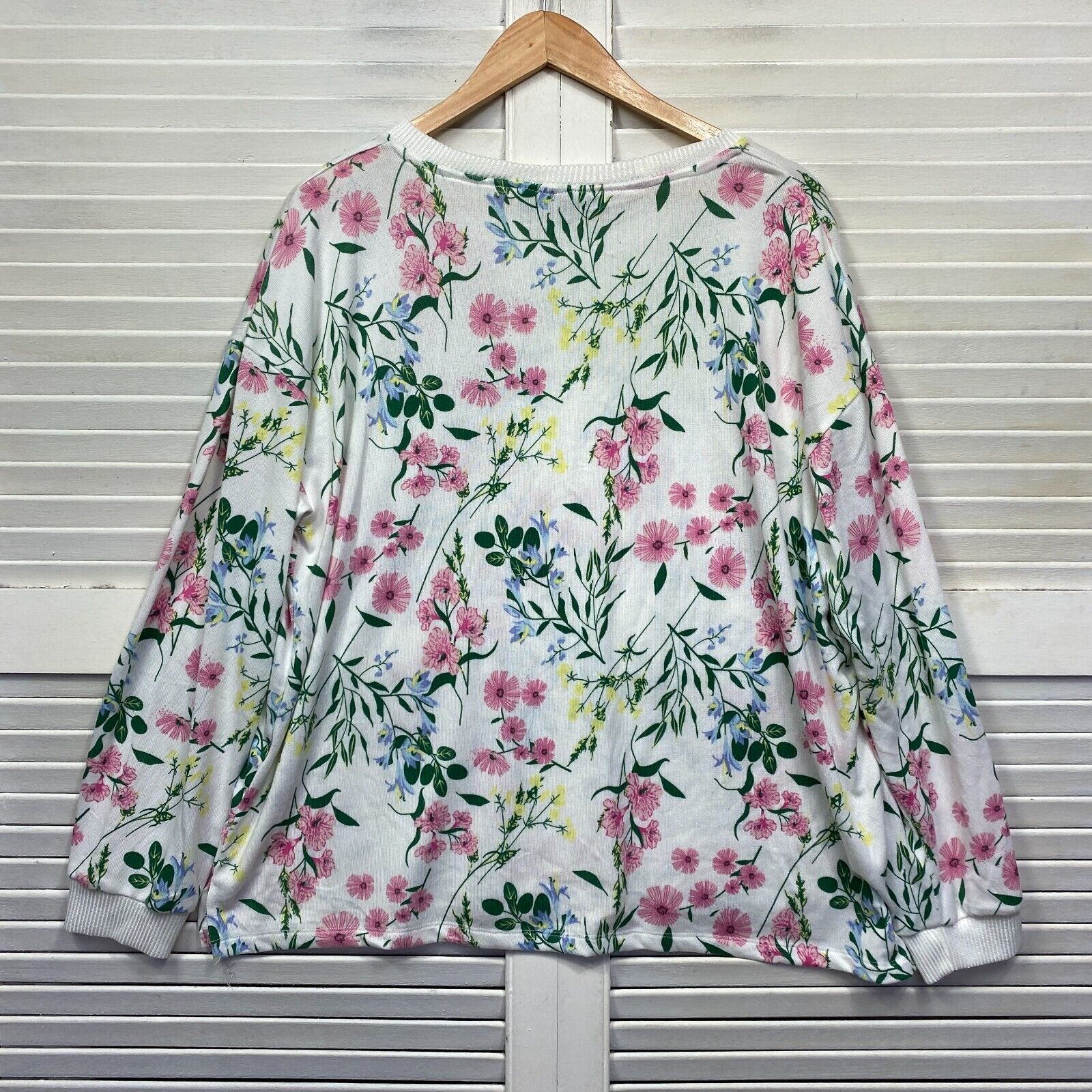Autograph Knit Top Sweater 18 Floral White Multicoloured Long Sleeve - Image 5