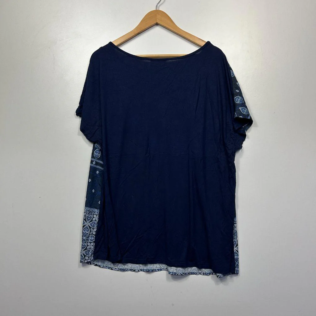 Autograph Navy Paisley Top - Size 18 - Image 4